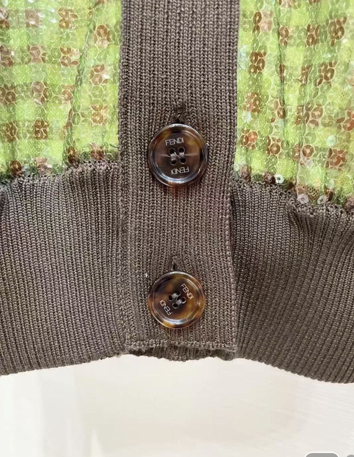 Fendi Fendi Stylish Green Sequin Knit Cardigan Sweater Coat J33 Size XS / US 0-2 / IT 36-38 - 7 Thumbnail