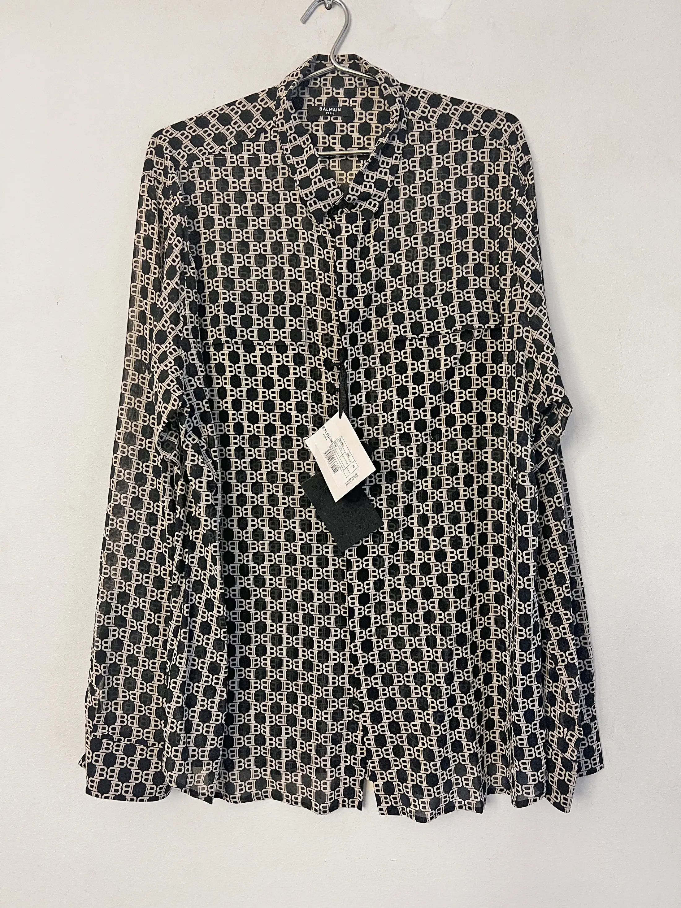 Balmain Monogram-Print Long-Sleeved Shirt Size US L / EU 52-54 / 3 - 4 Thumbnail