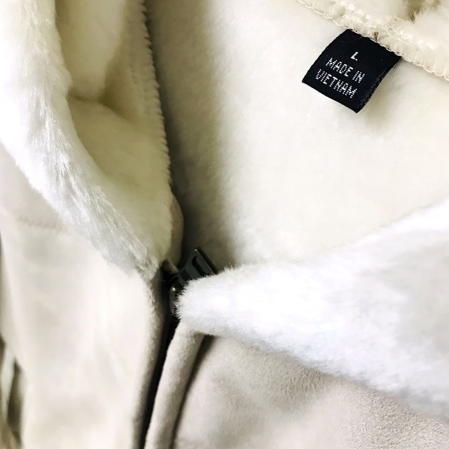 Vintage Fleet Street Faux Fur Suede Women Zip-Up Hooded Fleece Jacket Coat L Size L / US 10 / IT 46 - 3 Thumbnail