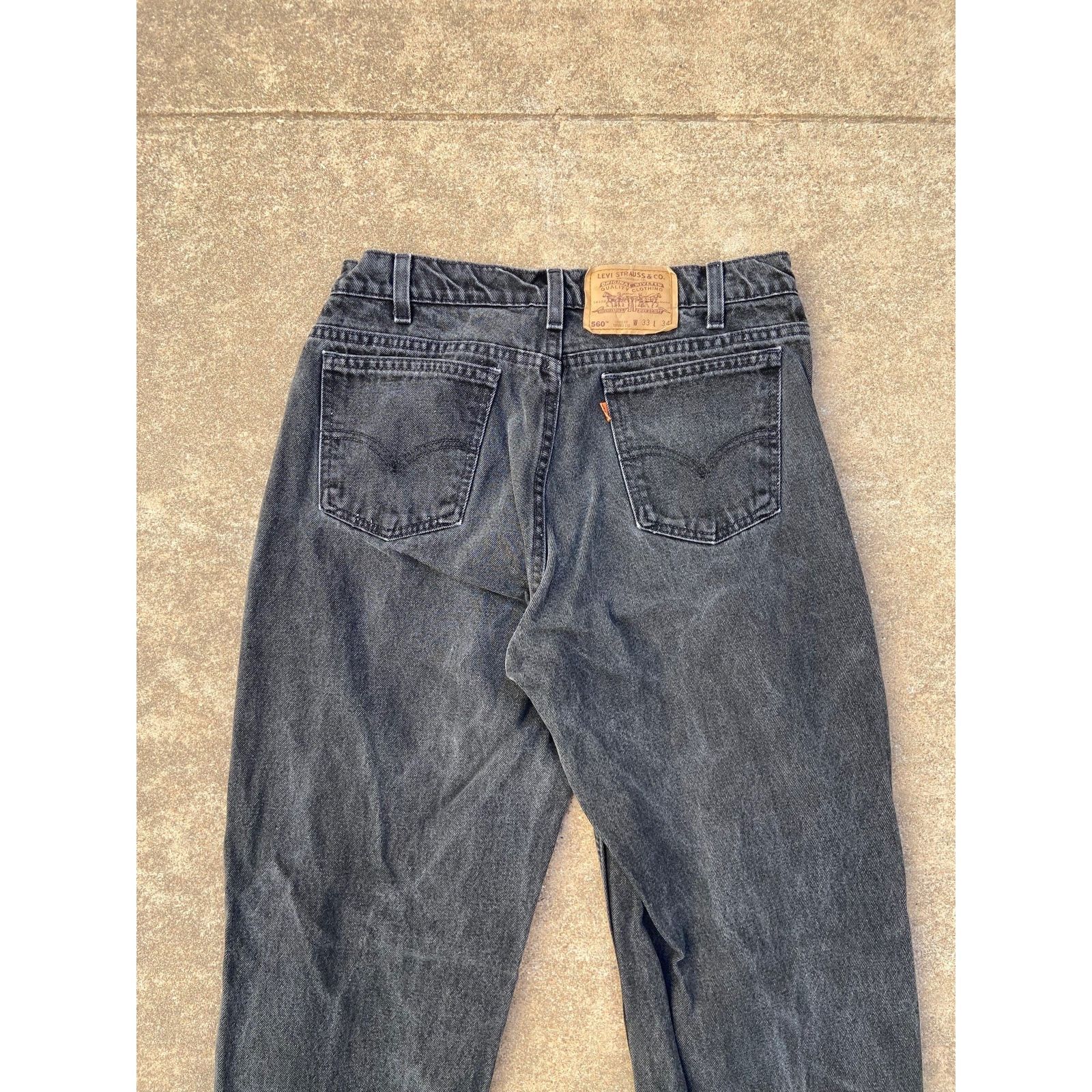 Levi's × Vintage Vintage 90’s Levi’s 560 Black Denim Jeans Pants Orange Tab Size US 33 - 7 Thumbnail