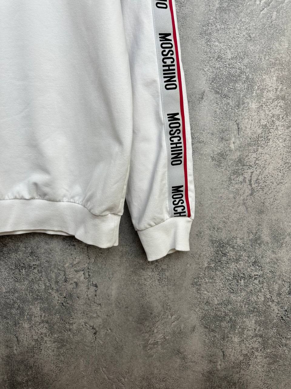 Moschino Moschino Crew Neck Sweatshirt White Logo Tape Stripe Sleeves Size US M / EU 48-50 / 2 - 8 Thumbnail