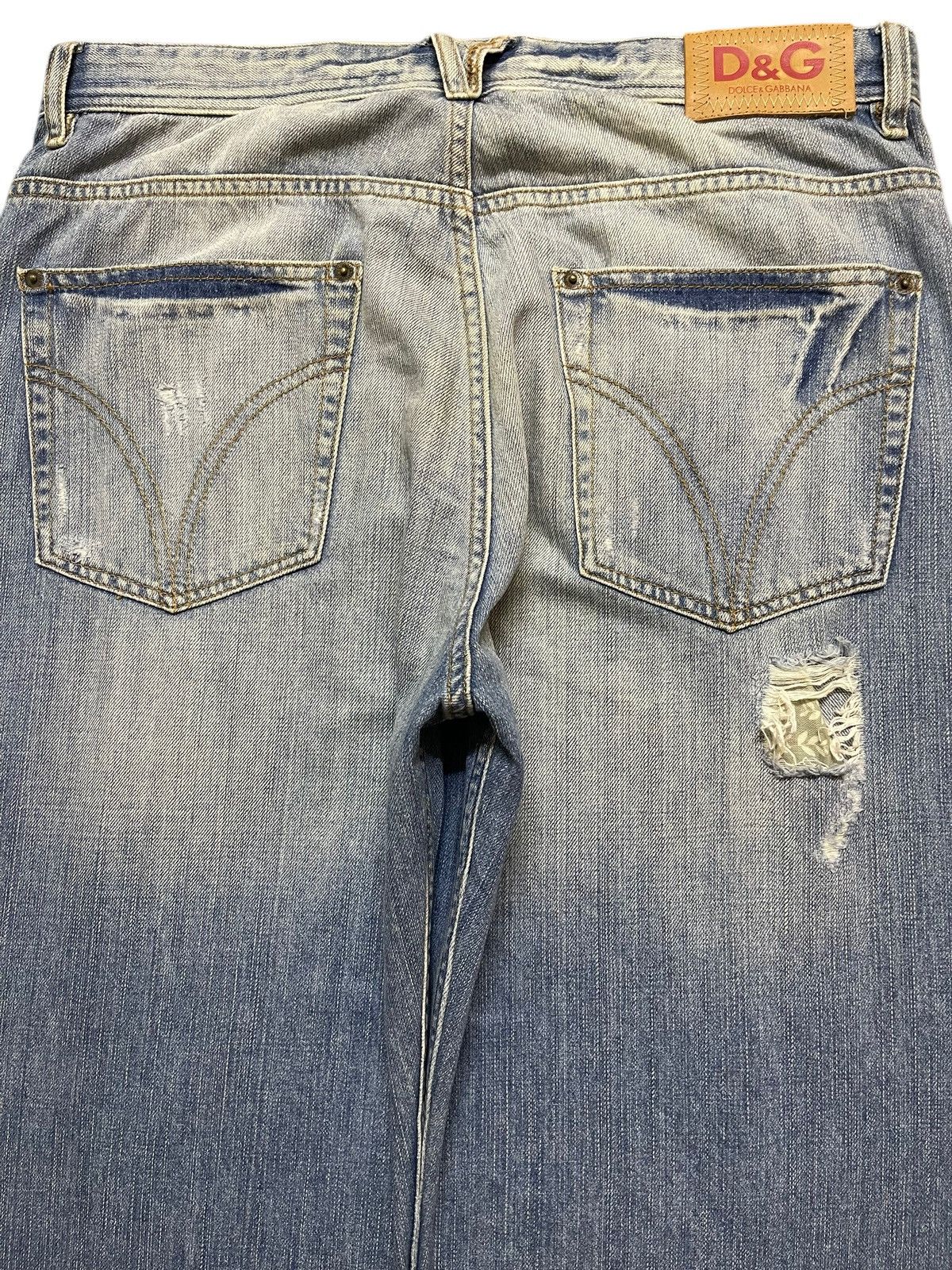 Dolce & Gabbana Vintage Dolce & Gabbana Blue Faded Wash Distressed Baggy Size US 34 / EU 50 - 5 Thumbnail