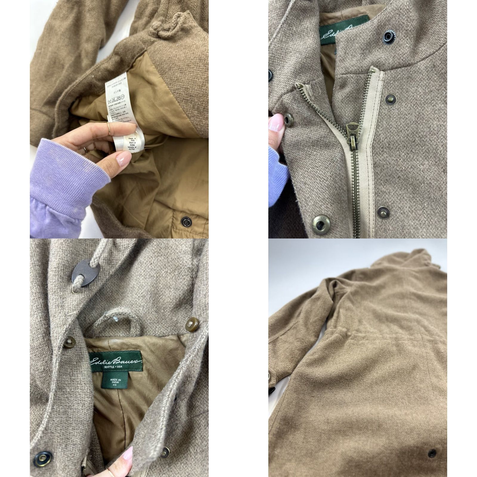 Eddie Bauer Eddie Bauer Jacket Womens XS Brown Wool Blend Parka Long Coat Lined Fur Polyester Button Zip Travel Casual Dirt? (note: remove question) Size XS / US 0-2 / IT 36-38 - 8 Thumbnail