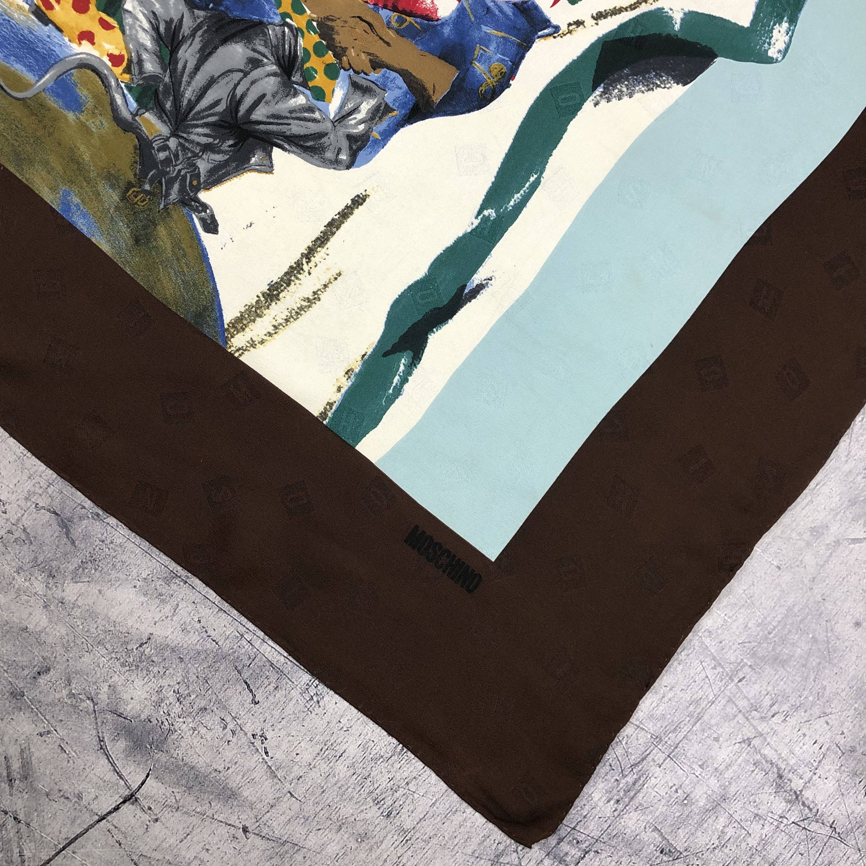Moschino 90s Moschino Larioseta Silk Abstract Art Scarf Size ONE SIZE - 10 Thumbnail