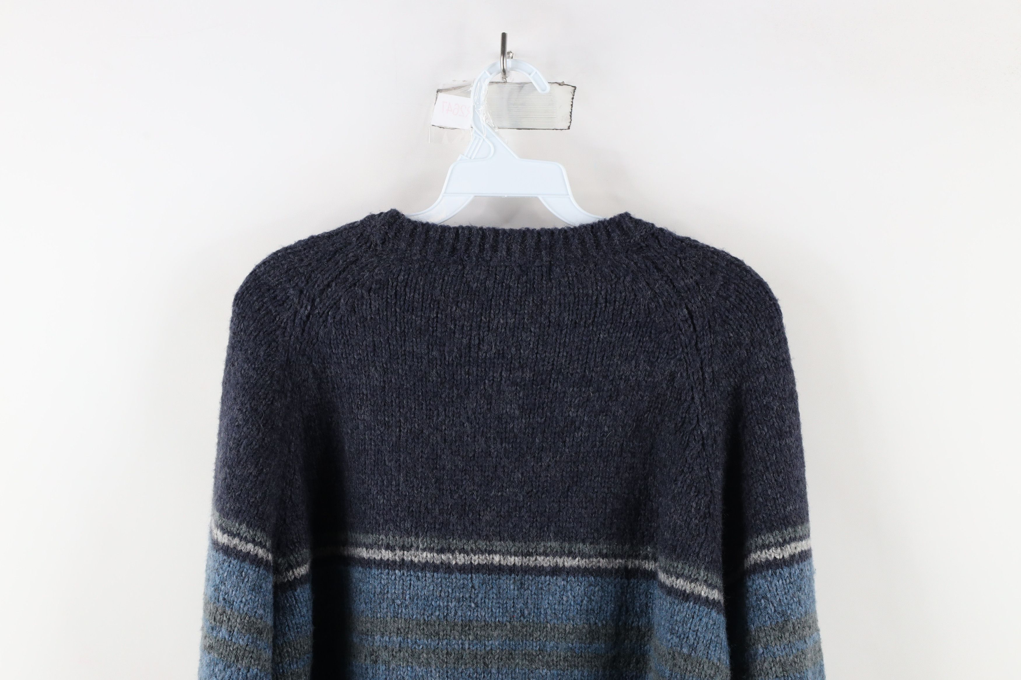 Vintage Vintage 90s Streetwear Chunky Wool Blend Knit Sweater Blue Size US XXL / EU 58 / 5 - 8 Thumbnail
