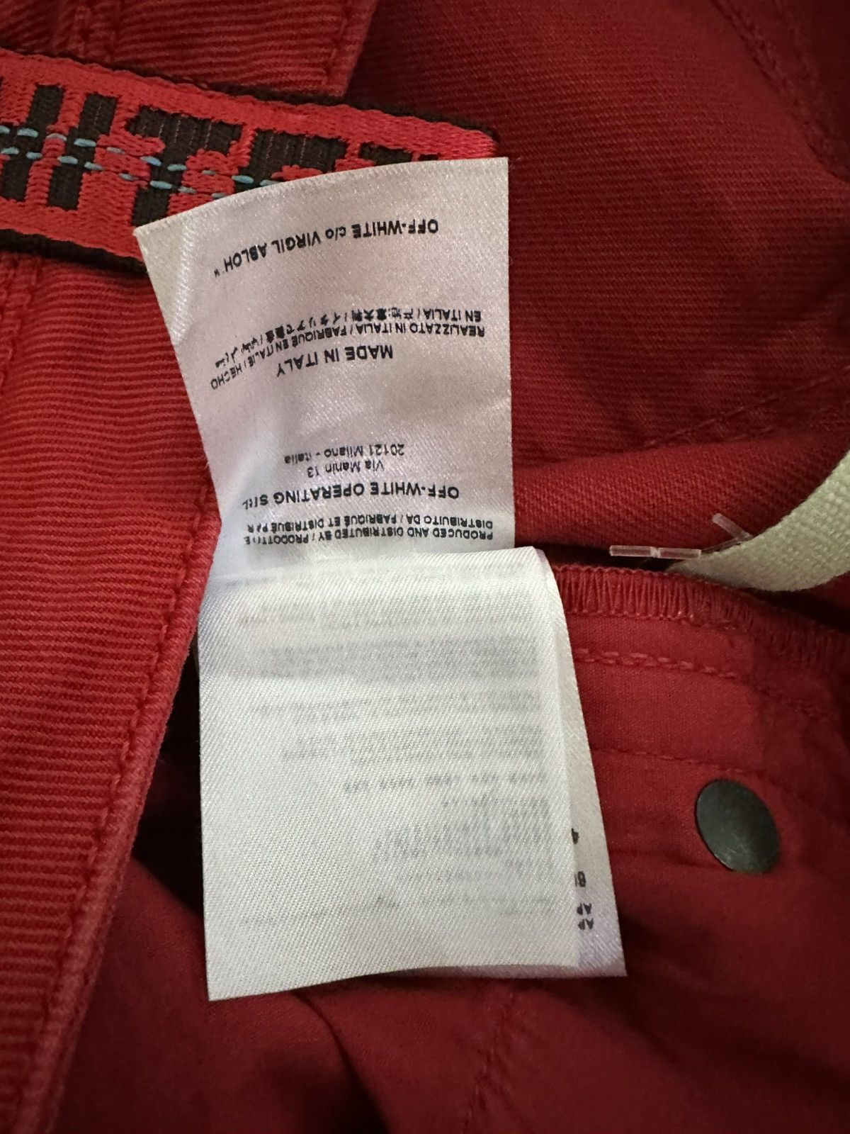 Off-White Off-White Industrial Red Denim Size US 28 / EU 44 - 7 Thumbnail