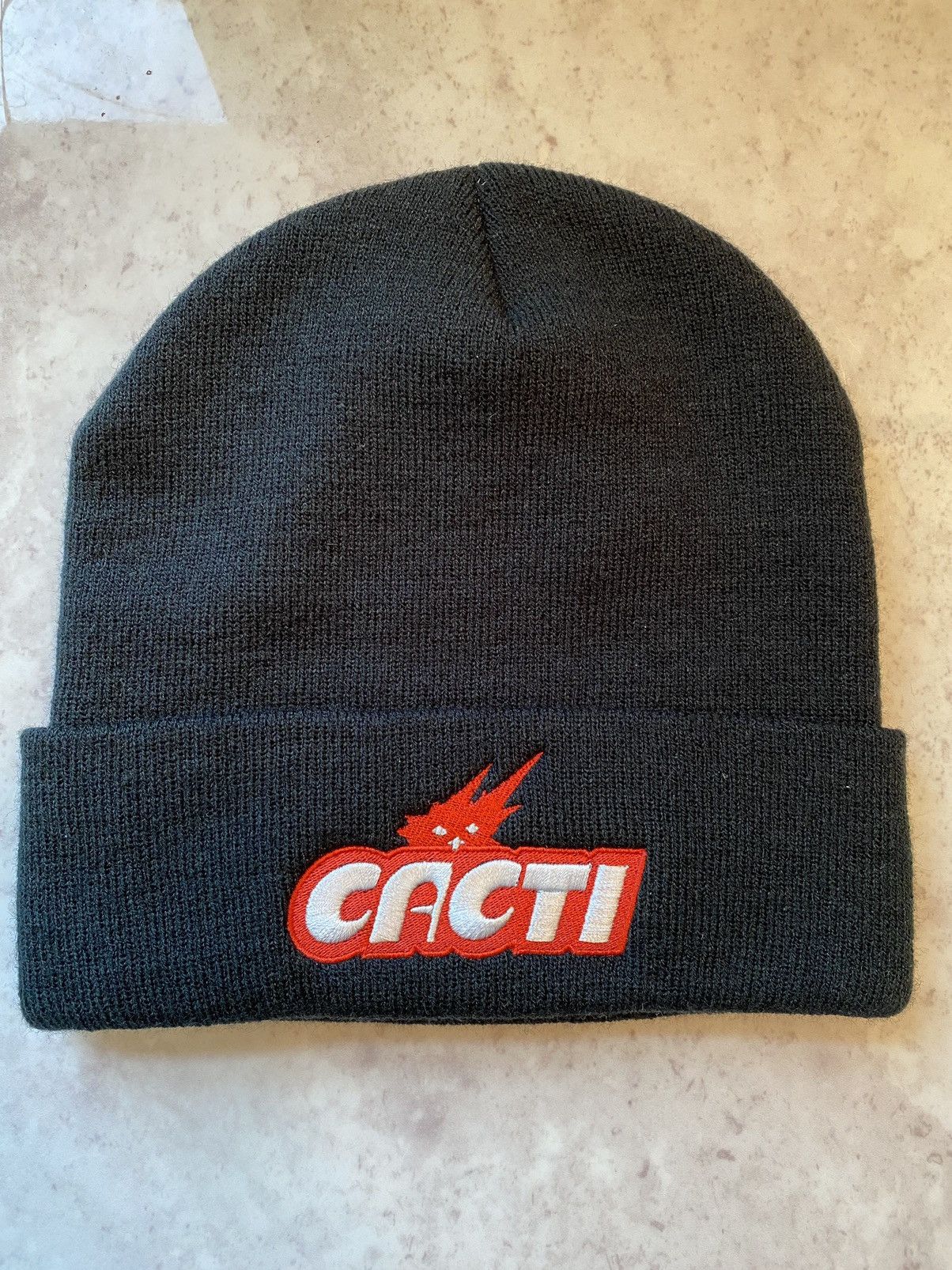 image of Travis Scott Cacti Logo Beanie in Black, Men's
