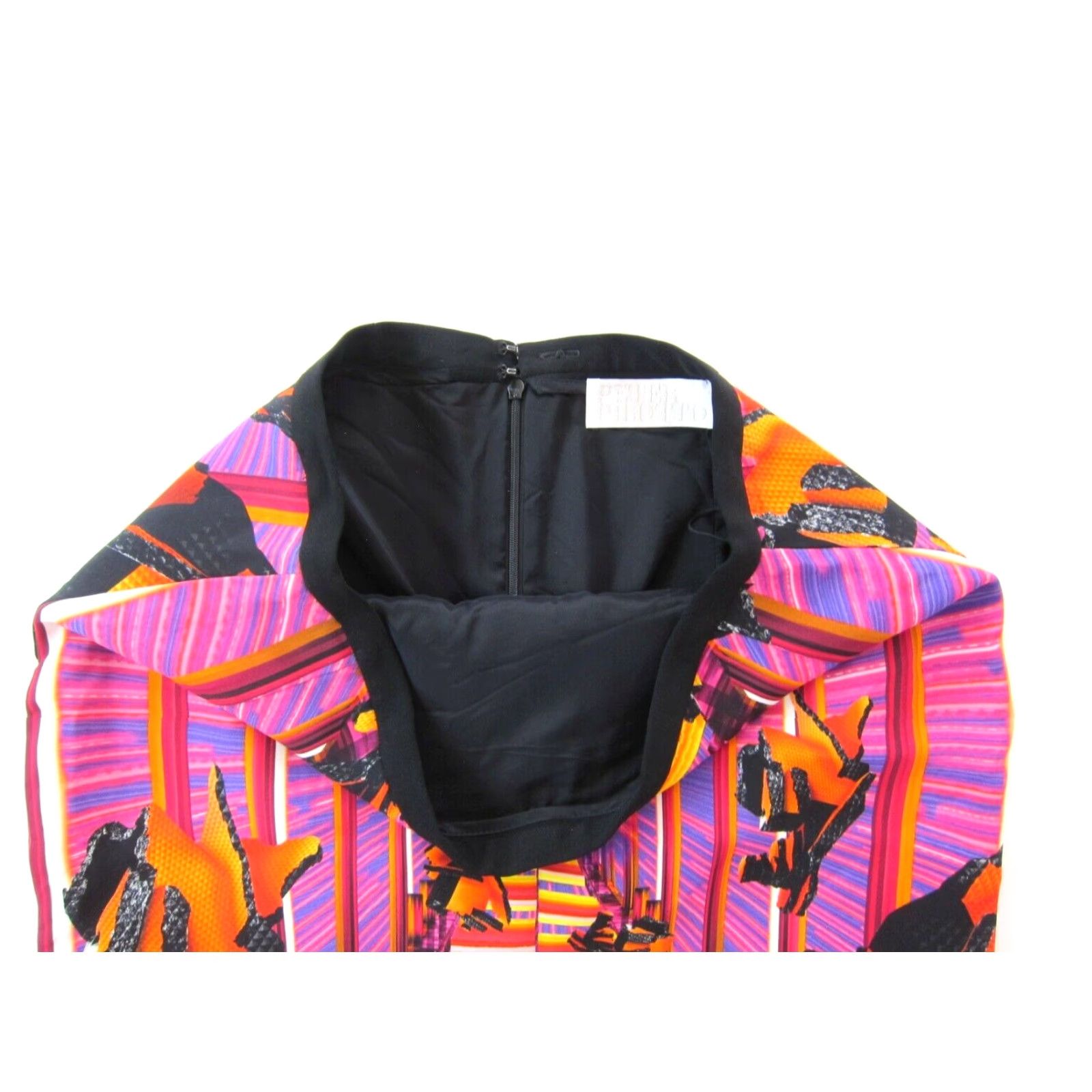 Peter Pilotto Vintage Peter Pilotto Pink Orange Black Geometric Retro Straight Pencil Skirt 14 Size 36" / US 14 / IT 50 - 7 Thumbnail