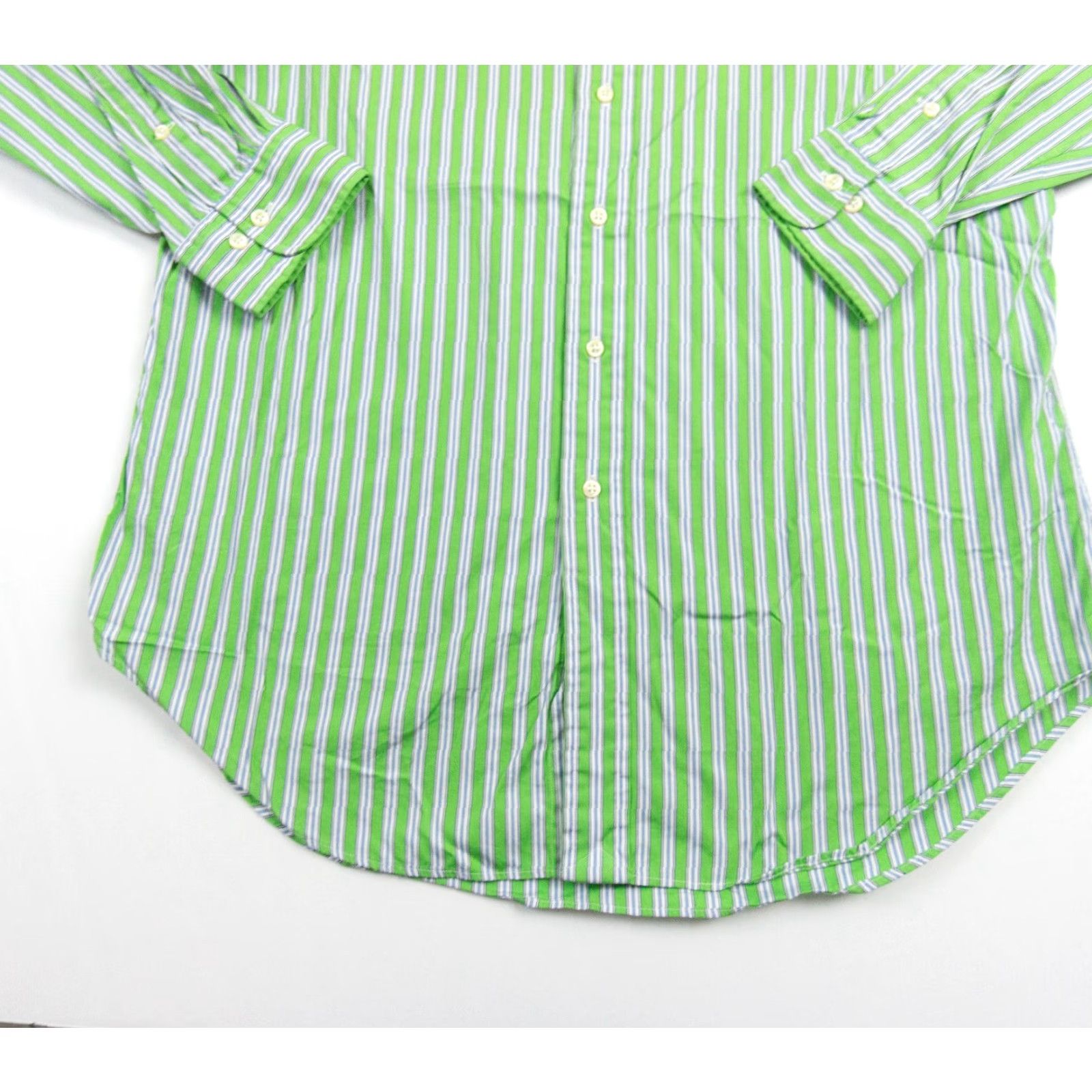 Polo Ralph Lauren VINTAGE Polo Ralph Lauren Button-Up Shirt Mens 16.5 32/33 Green Striped Regent Classic Preppy Size US L / EU 52-54 / 3 - 3 Thumbnail
