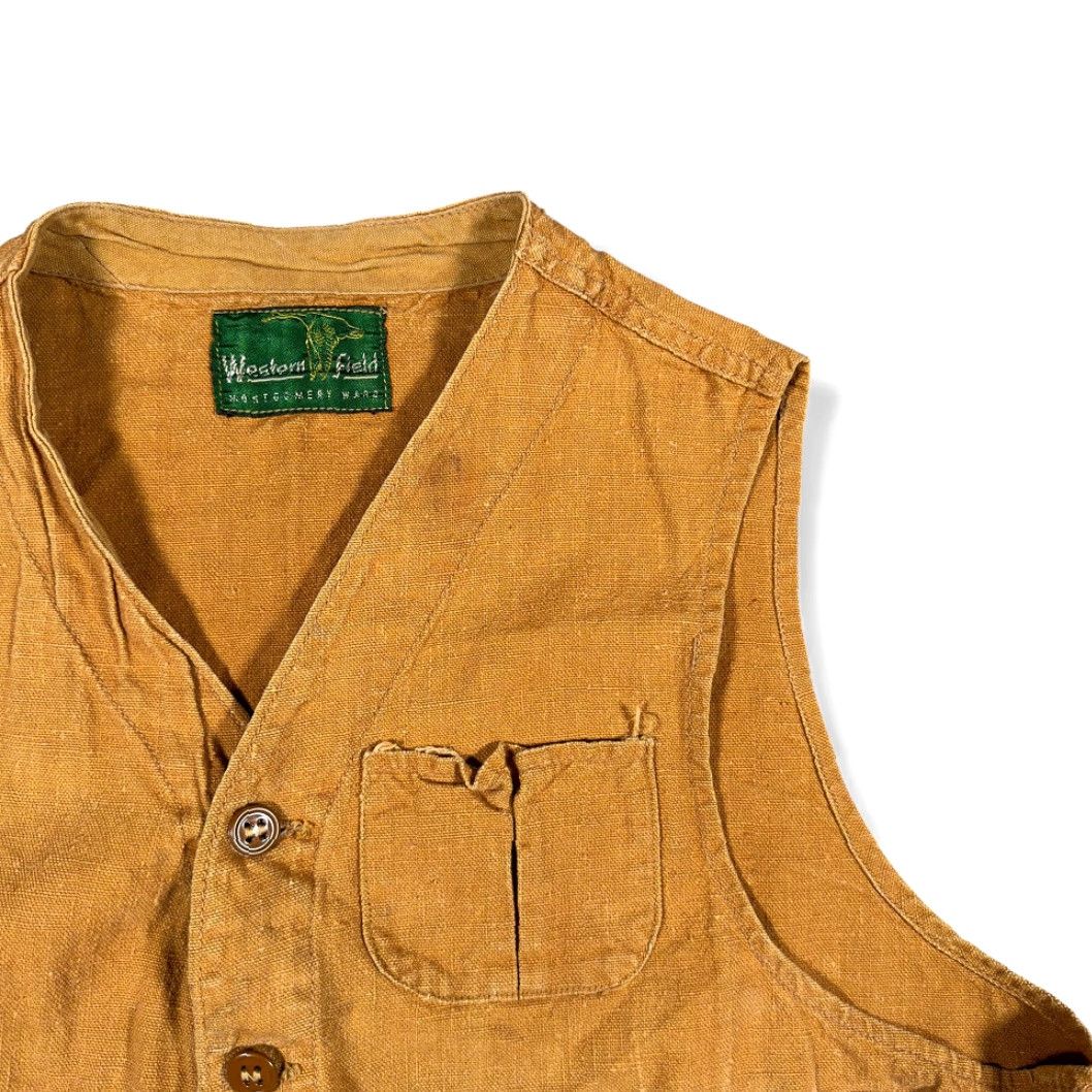 Vintage VINTAGE Montgomery Ward Hunting Vest Adult M Brown Duck Canvas Heritage 50s Mens Vest Hunting 50s USA Size US M / EU 48-50 / 2 - 2 Thumbnail