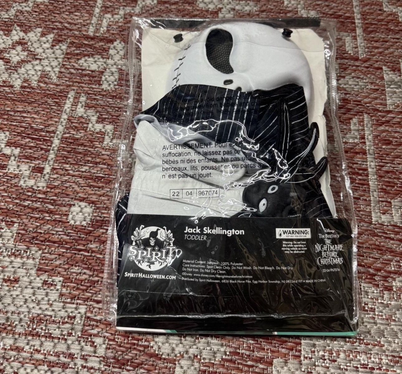 Other Kids 3-4 Jack Skeleton Nightmare before Christmas Costume Size ONE SIZE - 2 Thumbnail