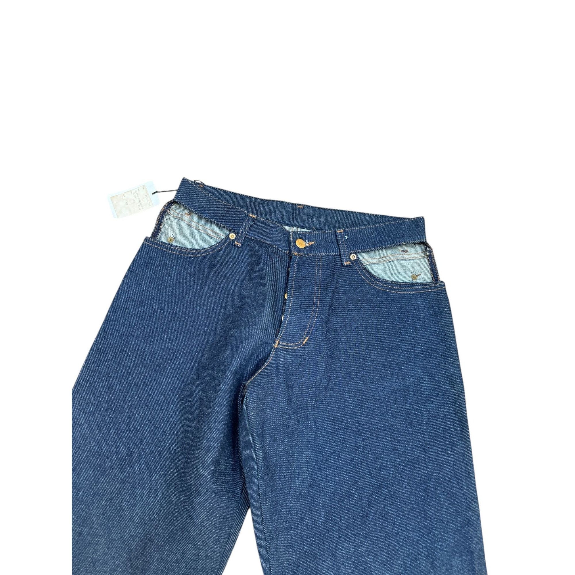 Jean Paul Gaultier Vintage Raw Cut Denim Jeans Size US 30 / EU 46 - 2 Thumbnail