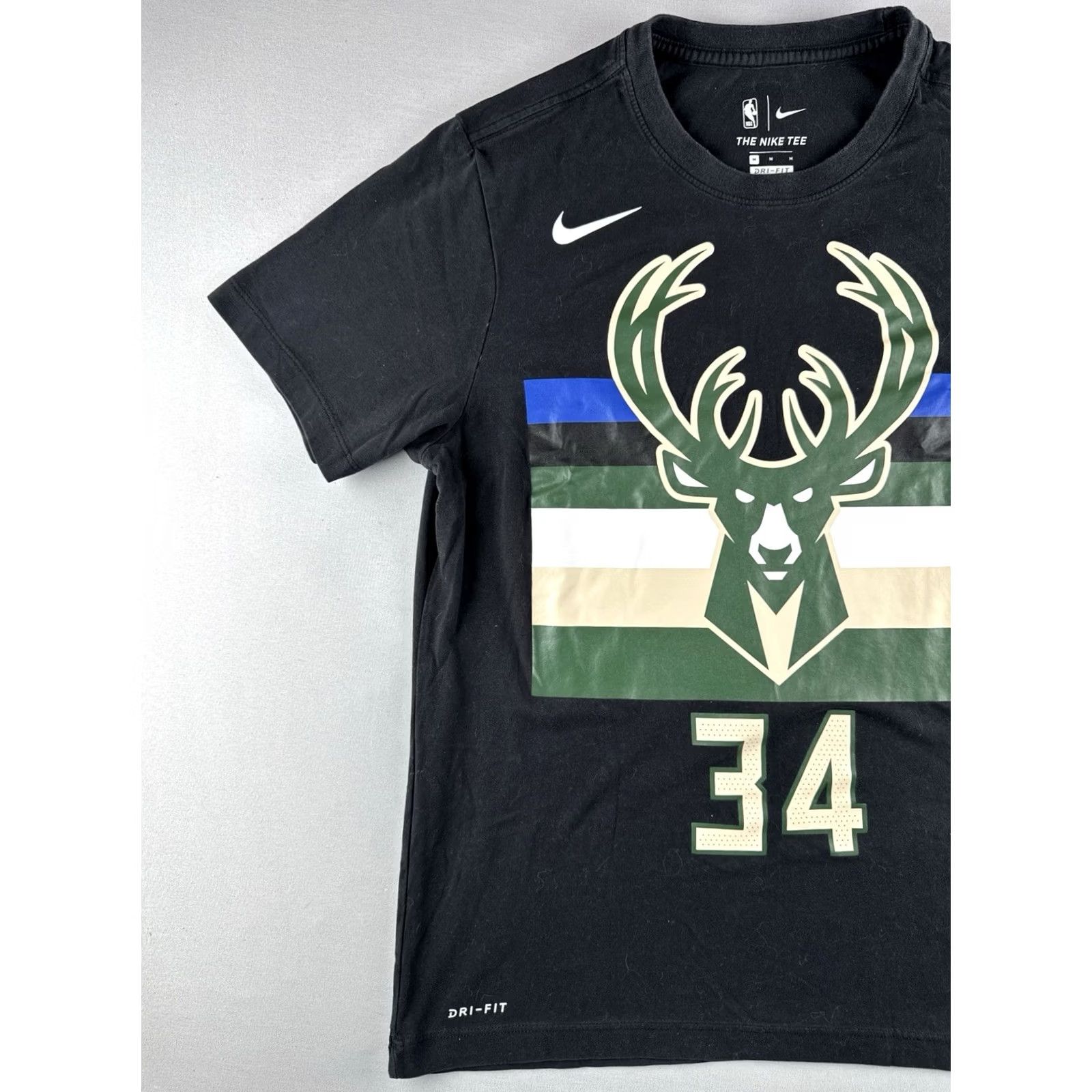 Nike Nike Giannis 34 Milwaukee Bucks T Shirt Black NBA Basketball Tee Size M Size US M / EU 48-50 / 2 - 2 Thumbnail