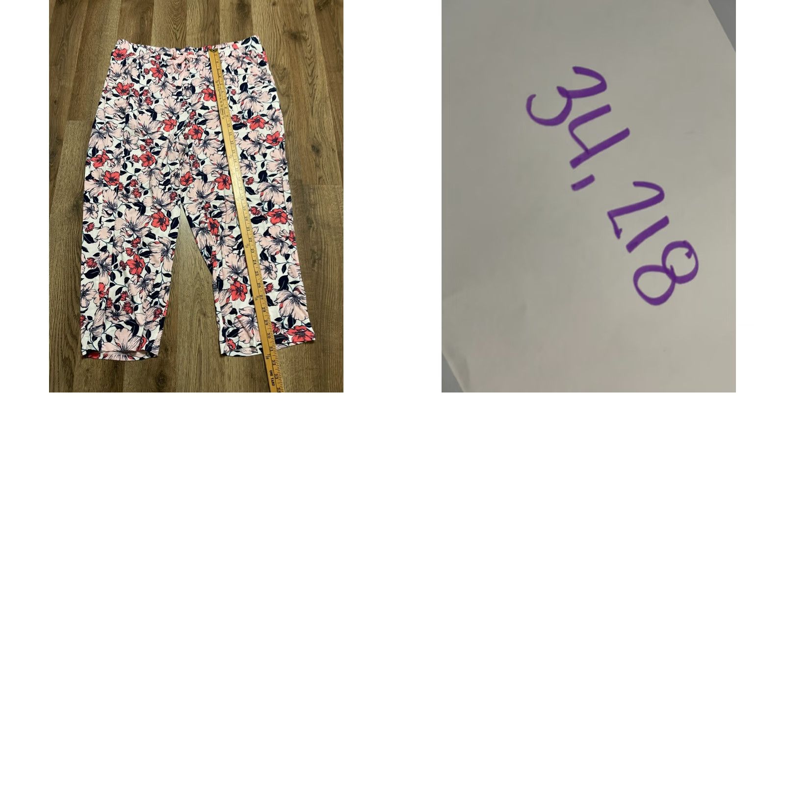 Liz Claiborne Liz Claiborne Womens Large Capris Lounge Pants, Multicolor Floral Sleepwear, Colorful Capris Womens Size 36" / US 14 / IT 50 - 8 Thumbnail