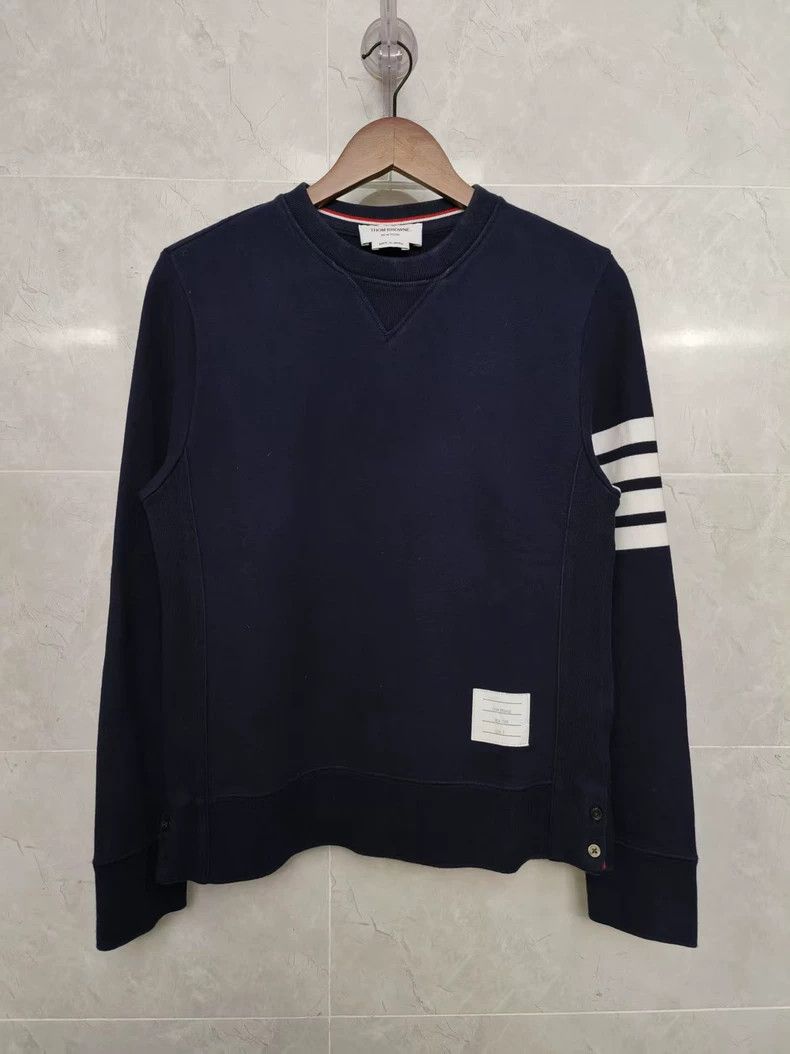Thom Browne Thom BrowneClassic four-bar dark blue sweatshirt 2503-Next Size US M / EU 48-50 / 2 - 1 Thumbnail