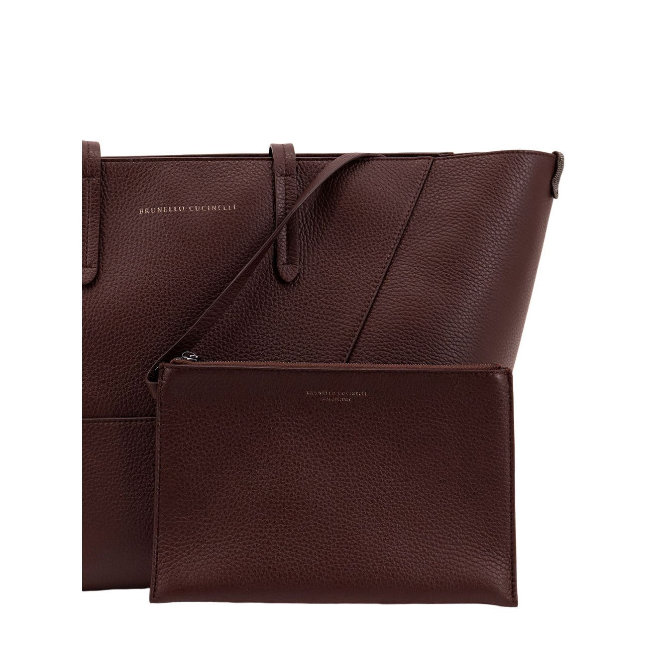 Brunello Cucinelli BRUNELLO CUCINELLI BC Duo Leather Burgundy Tote Bag New Size ONE SIZE - 4 Thumbnail