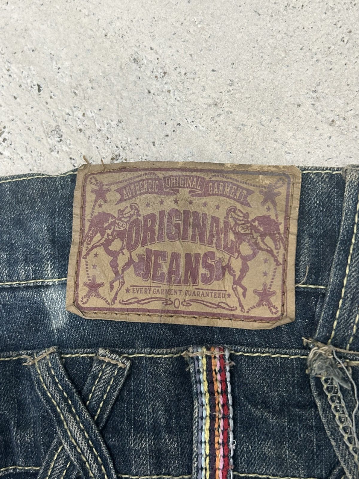 Le Grande Bleu (L.G.B.) Baggy Pants Double Waist Style Original Jeans Brand Size US 31 - 14 Thumbnail
