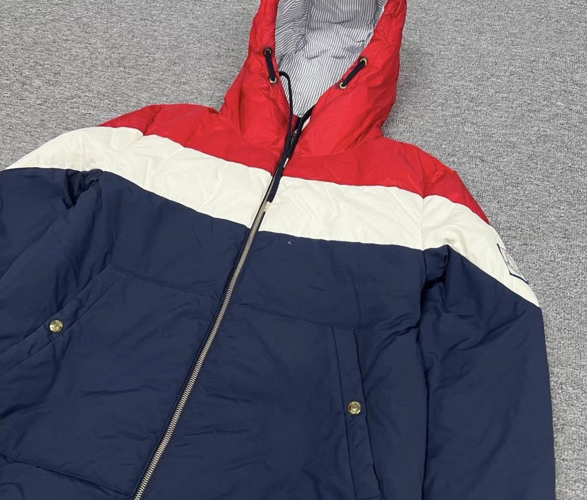Moncler Moncler x Thom Browne Hooded Down Jacket with Arm Logo J16 Size US M / EU 48-50 / 2 - 3 Thumbnail
