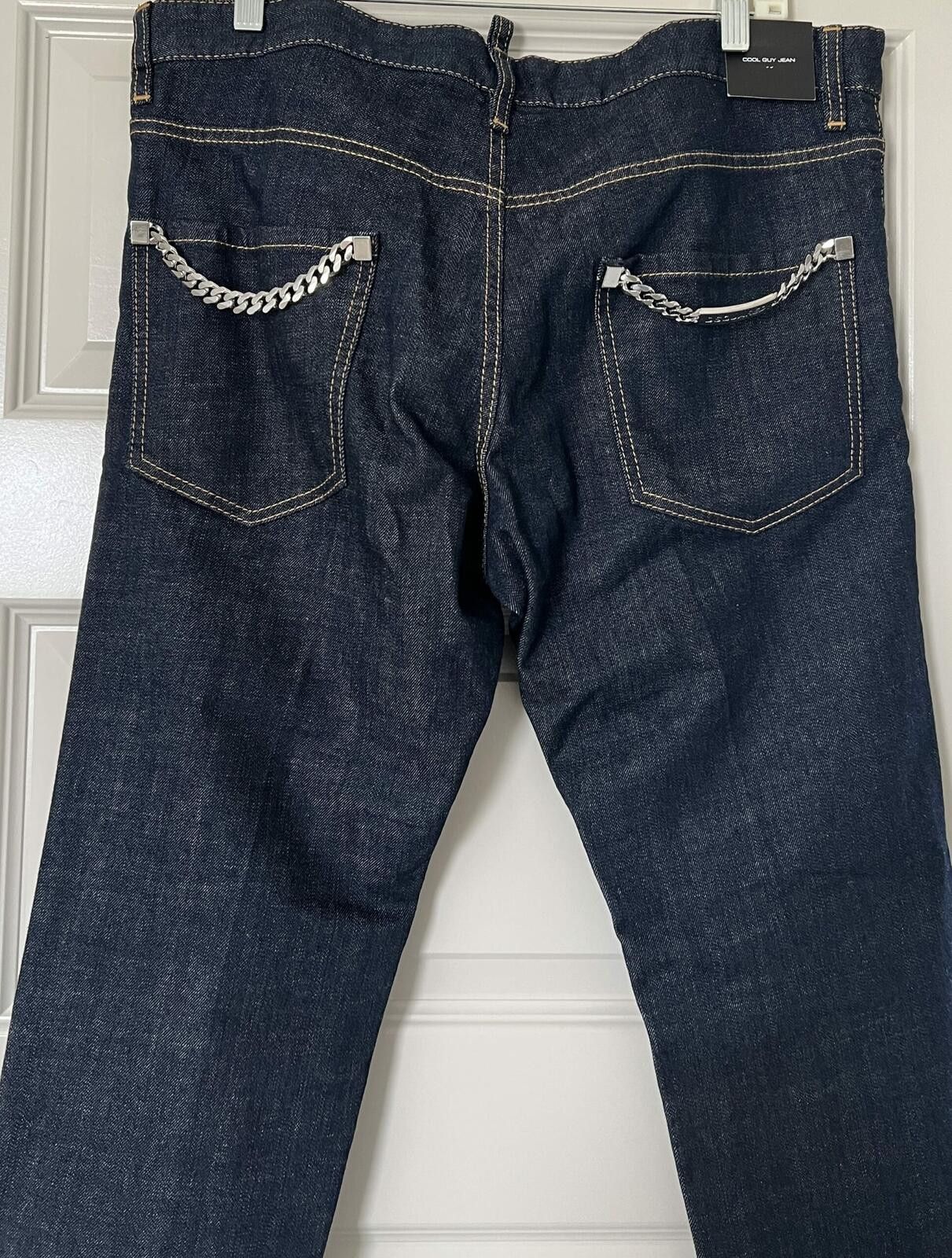 Dsquared2 Dsquared2 Men's Dark Blue Cool Guy Logo Chain Jeans sz 42 Size US 42 / EU 58 - 3 Thumbnail