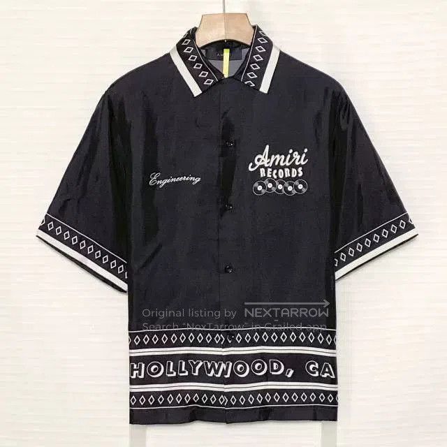 Amiri AMIRI Men's Letter Stripe Cuban Collar Shirt. Size US L / EU 52-54 / 3 - 1 Thumbnail