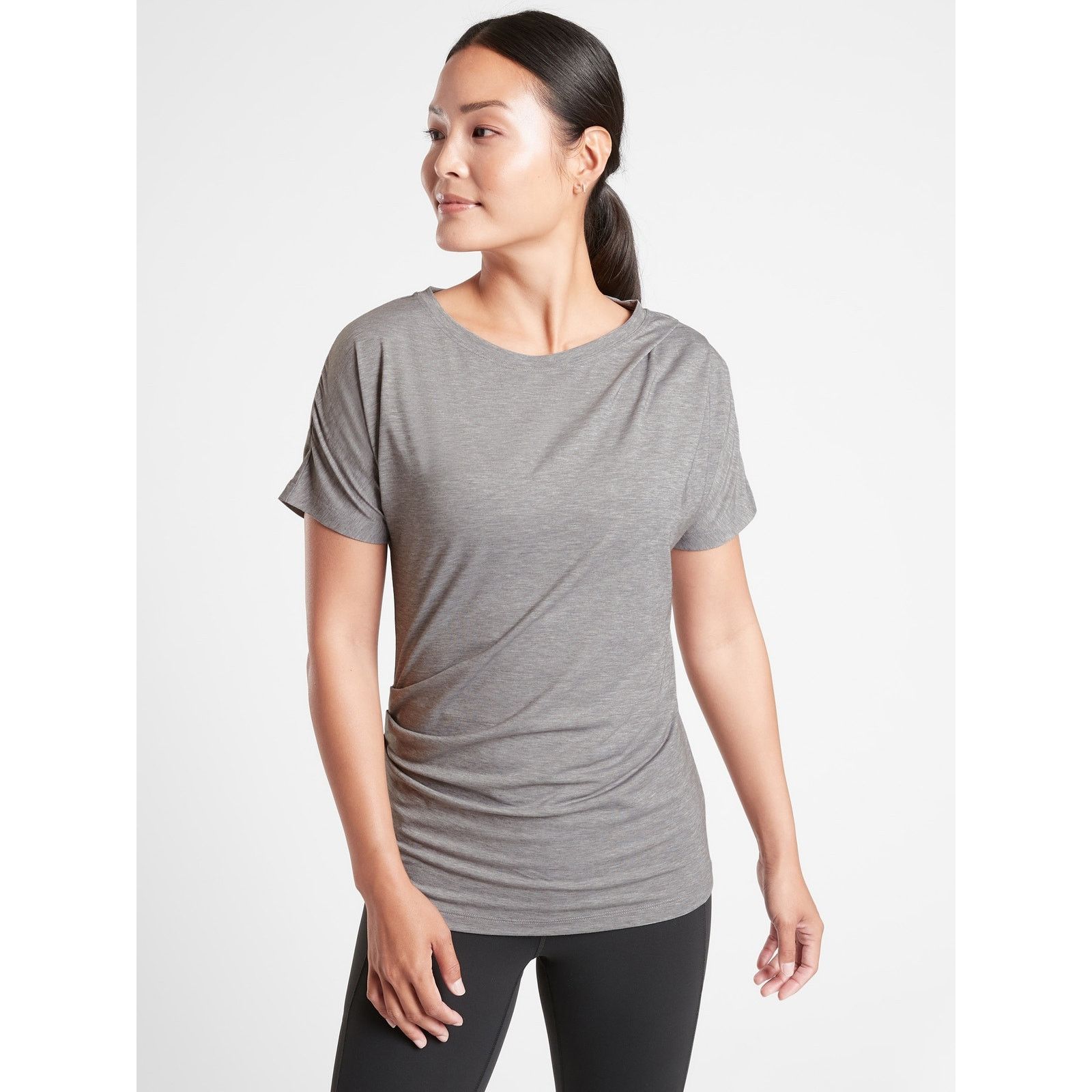 Athleta Athleta Essence Pleated Tee Black Womens Medium Size M / US 6-8 / IT 42-44 - 7 Thumbnail