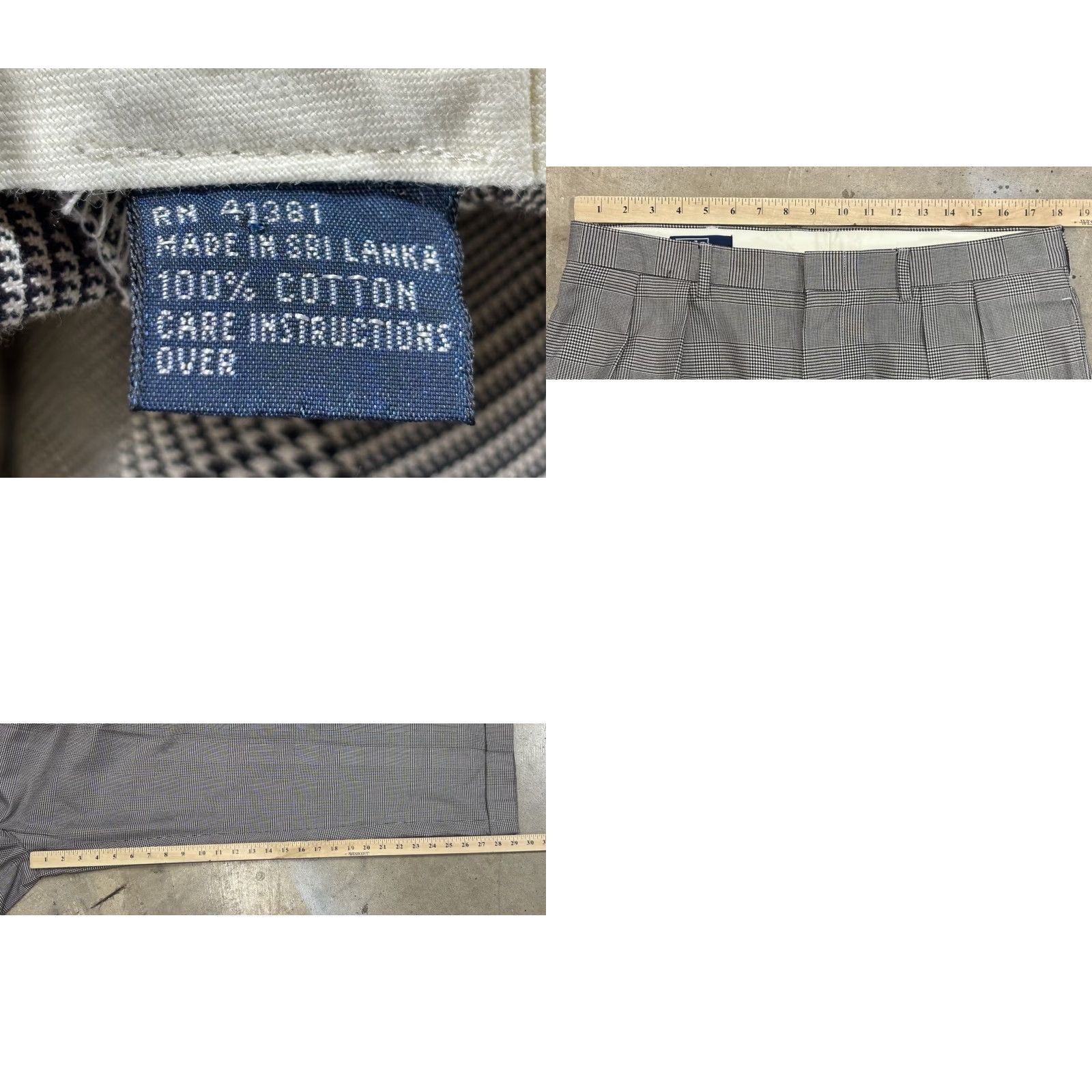 Polo Ralph Lauren VTG Polo Ralph Lauren Pants Men 38x30 Cuffed Pleated Glen Plaid USA Dress Pants 90s Preppy Straight Inseam 30 in Brown Cotton Shirt? Size US M / EU 48-50 / 2 - 8 Thumbnail