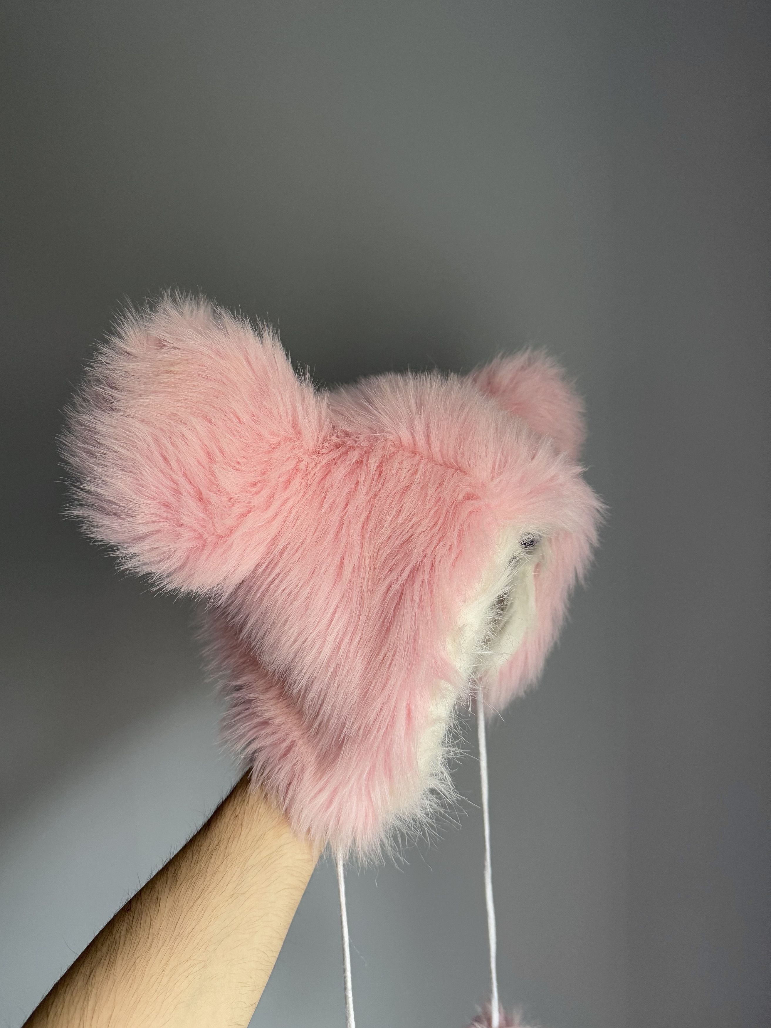 Anime Y2K Ushanka Cute Fuzzy Alt Trapper Hat Pink with ears Size ONE SIZE - 2 Thumbnail