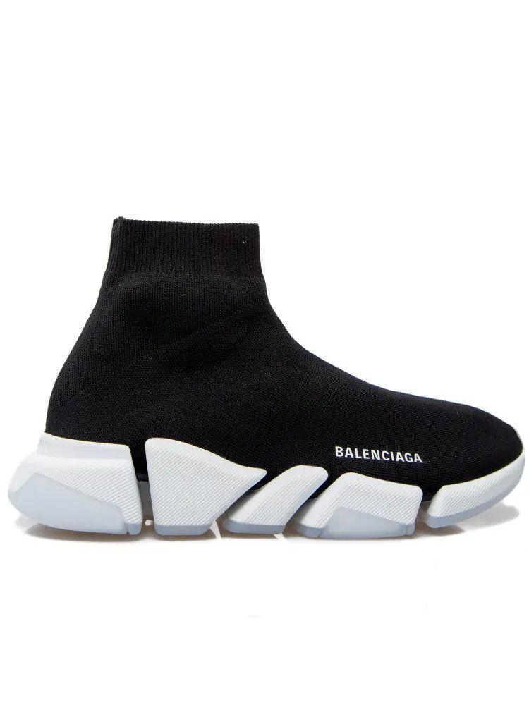 Balenciaga o1tr1nto1025 Speed 2.0 Clear Sole Recycled Knit Sneakers Size US 9 / EU 42 - 1 Thumbnail