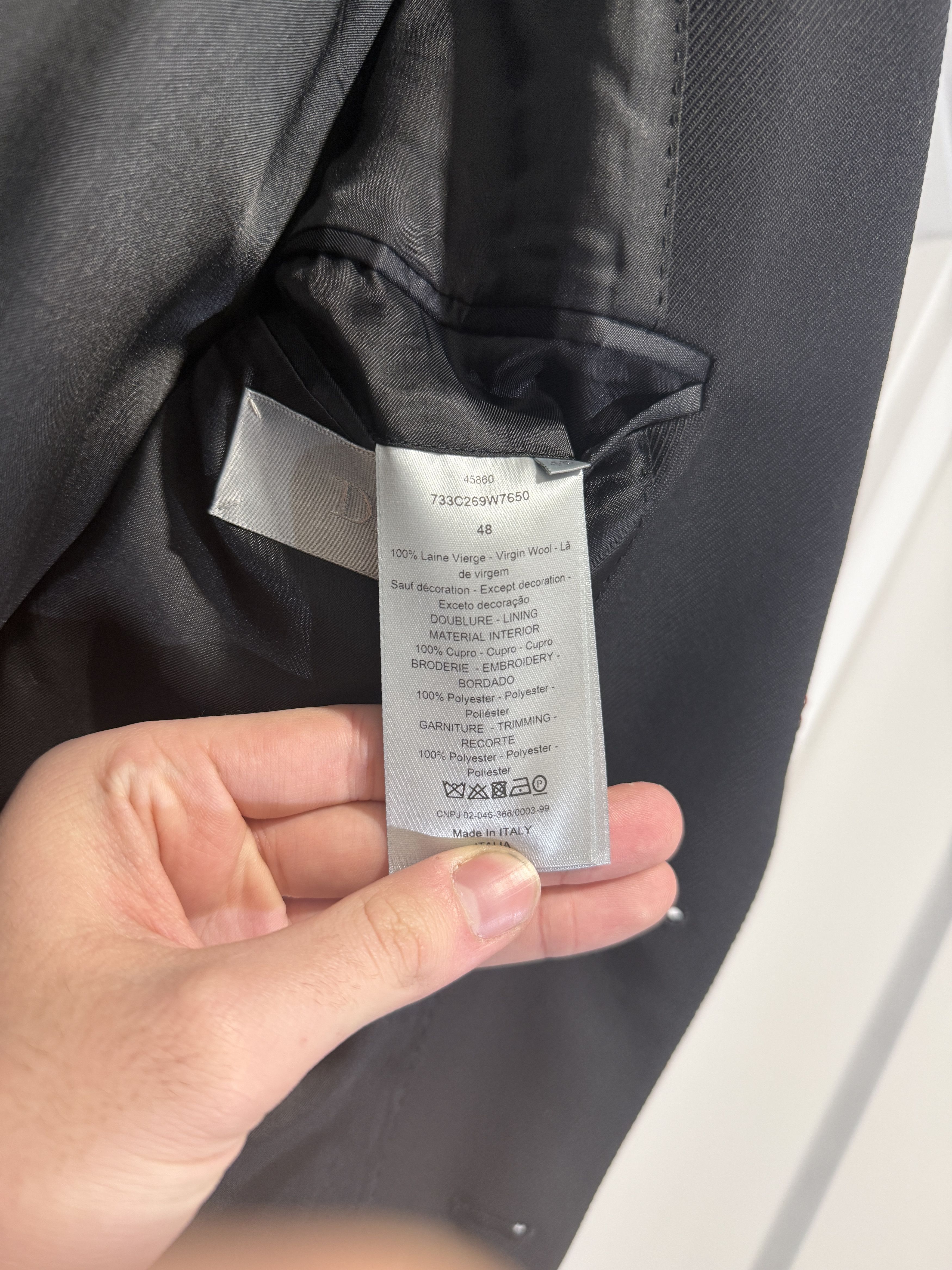 Dior Basting Stitch Suit Size 48R - 6 Thumbnail
