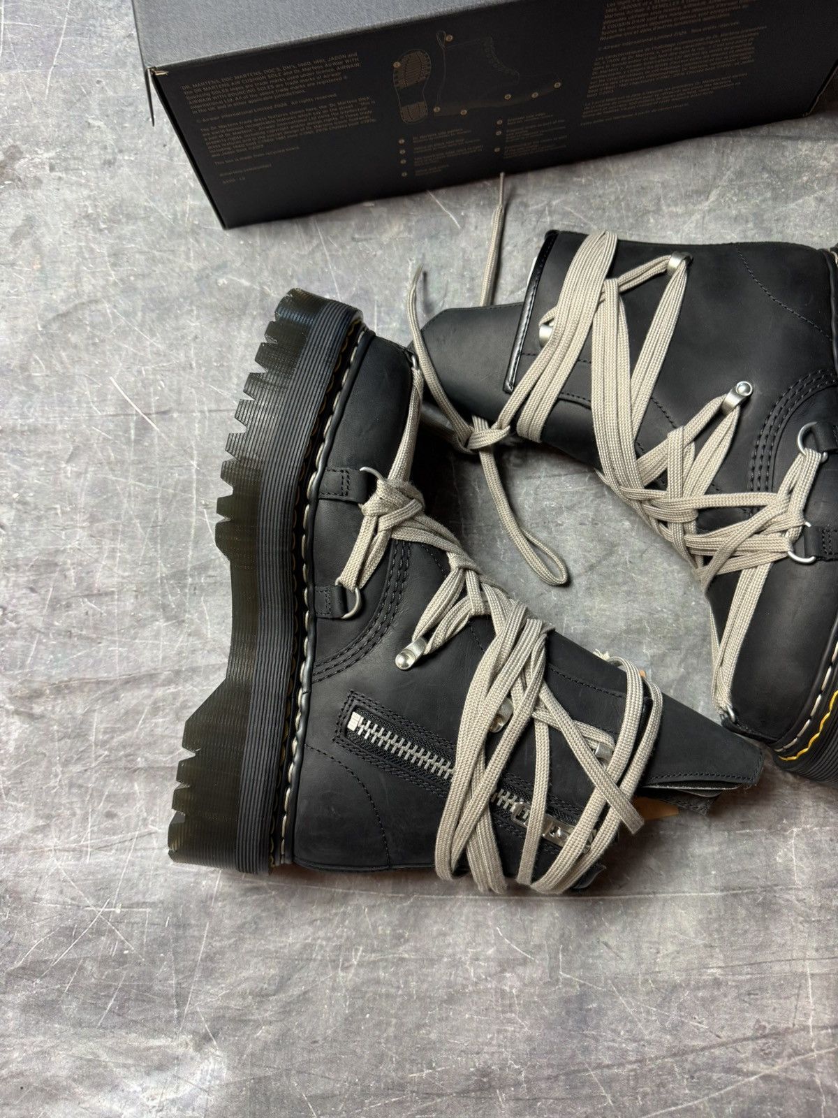 Dr. Martens × Rick Owens Rick Owens Dr. Martens 1460 Quad Megalace Boots Size US 13 / EU 46 - 2 Thumbnail