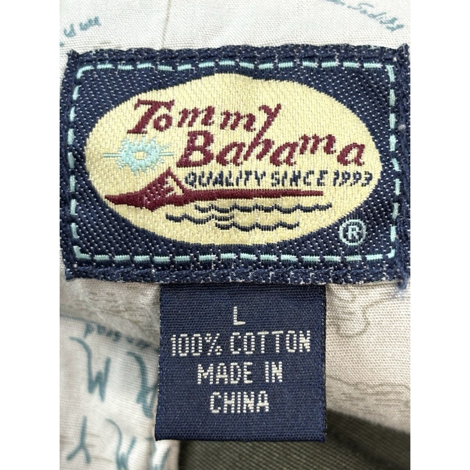 Tommy Bahama TOMMY BAHAMA Cargo Shorts Men’s Large Green Elastic Waist Drawstring Cotton Blend Size US 33 - 6 Thumbnail