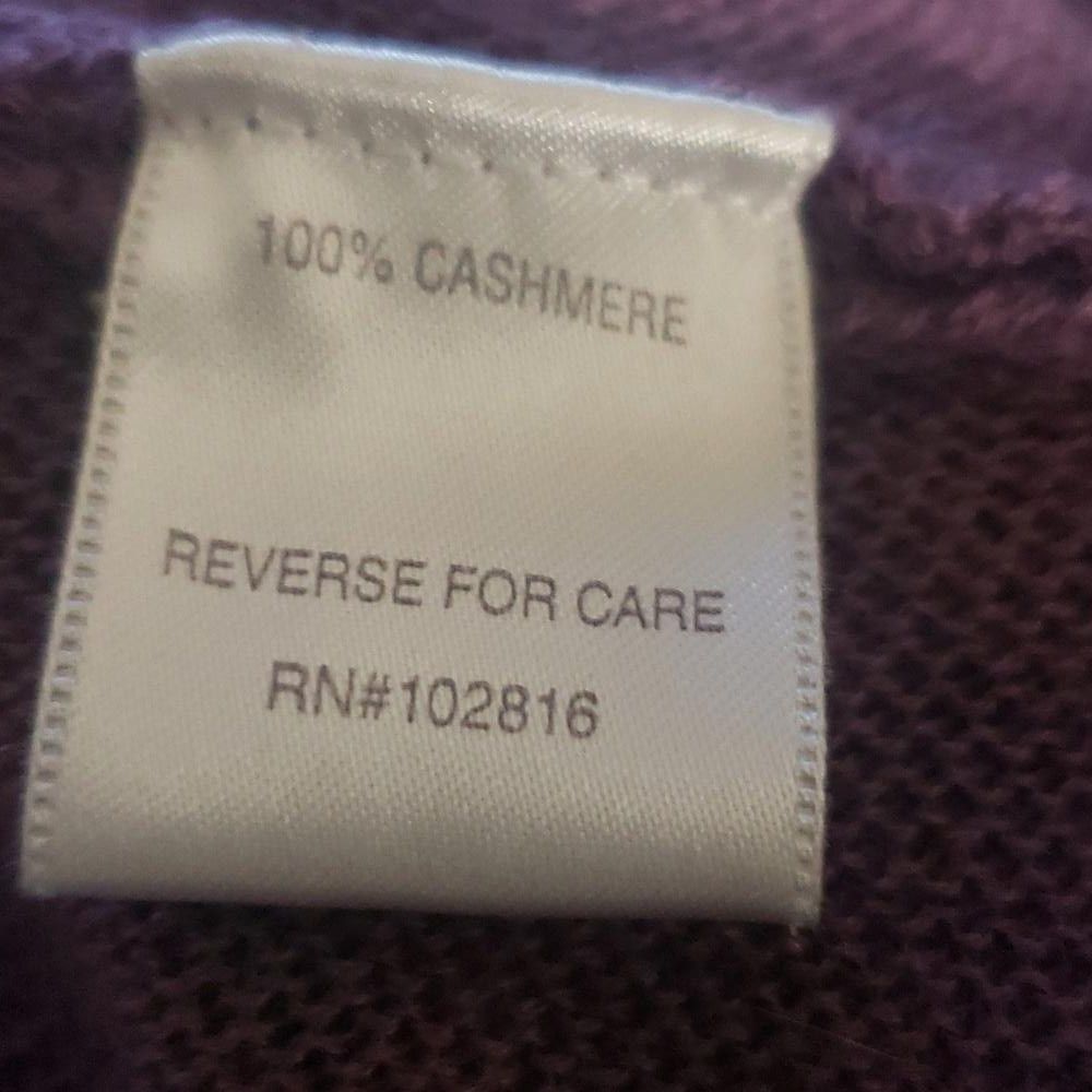 Designer CT1987 Garnet Hill Purple Ruffle Trim Cashmere Sweater M Size M / US 6-8 / IT 42-44 - 6 Thumbnail