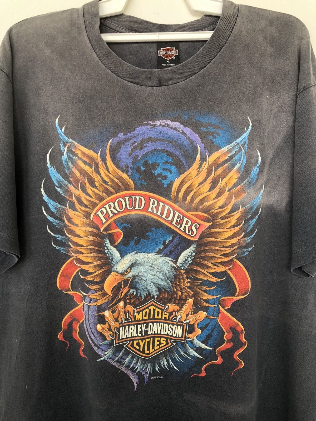 Harley Davidson Vintage 90s Harley Davidson Sun FADED Tee Size US XL / EU 56 / 4 - 1 Thumbnail