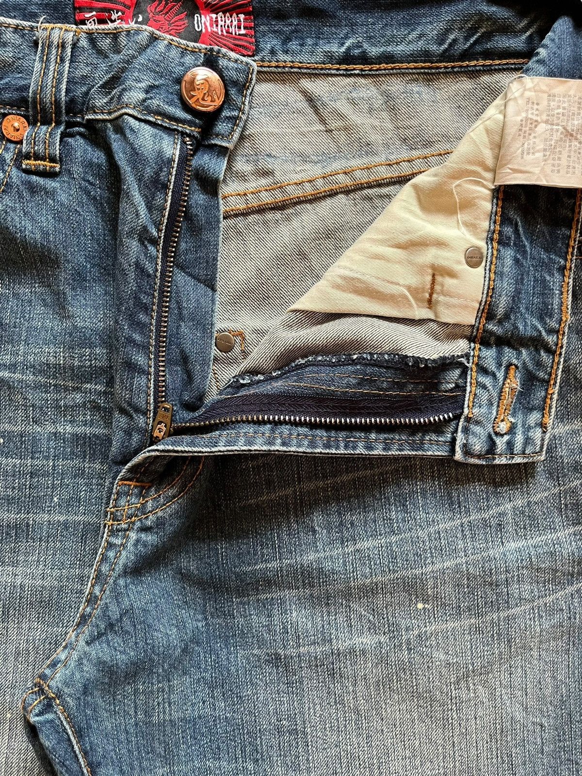 Japanese Brand Vintage Japanese Oniarai Paint Splatter Devil Jeans Size US 29 - 14 Thumbnail