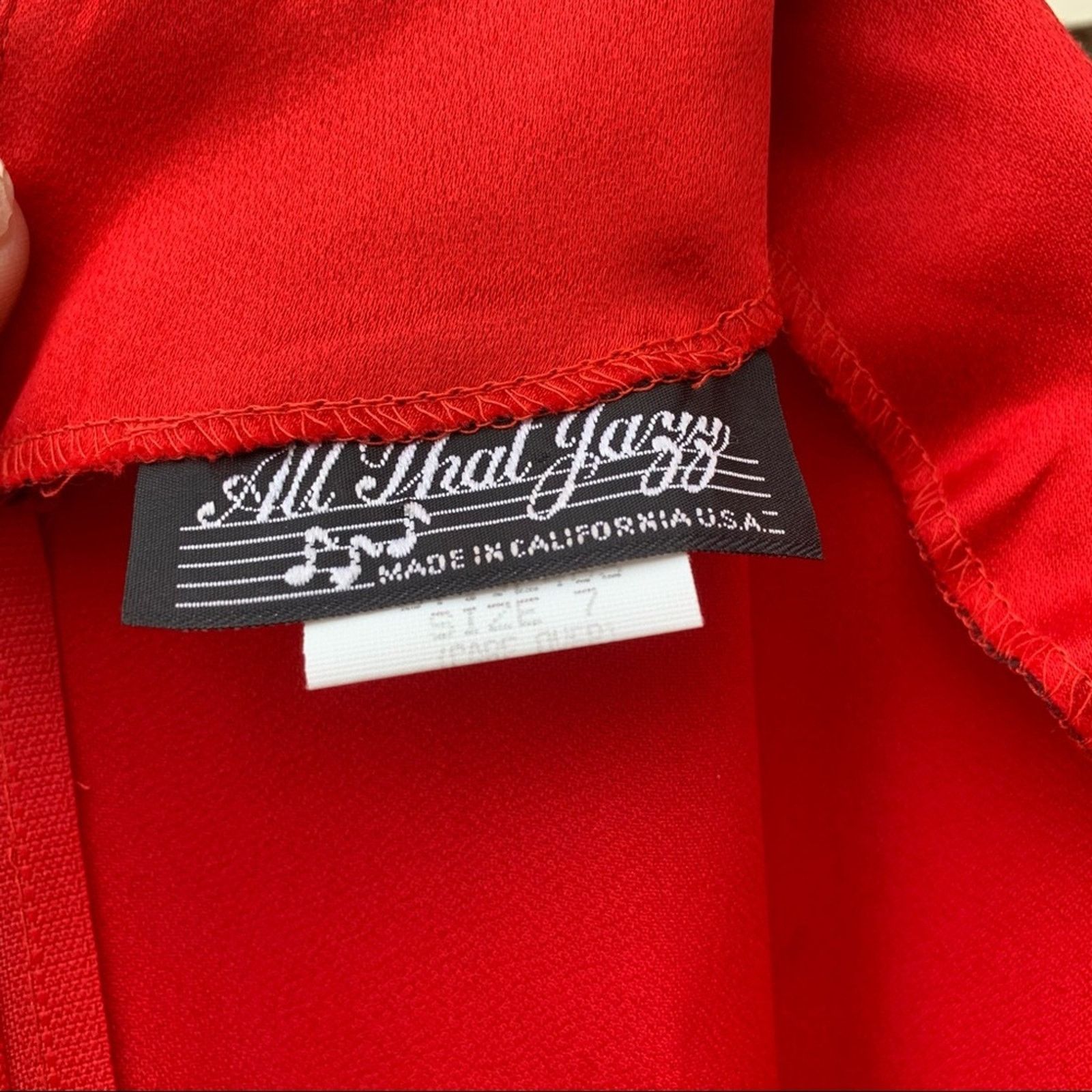80s Red All That Jazz wiggle dress belted ruched hips Size 7
