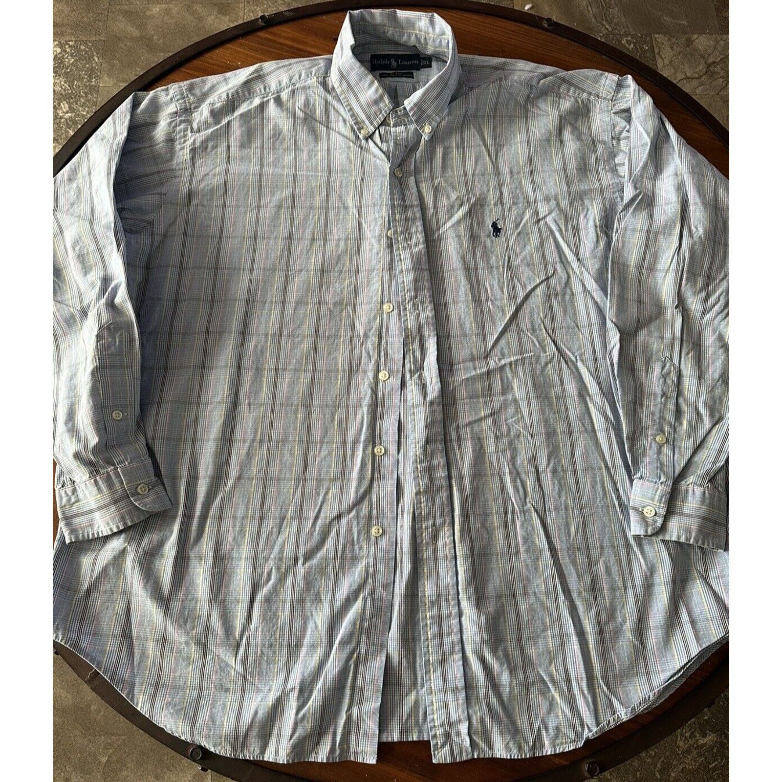 Ralph Lauren Ralph Lauren Button Shirt Blake XL Blue Plaid w/Pink&Yellow Size US XL / EU 56 / 4 - 2 Thumbnail