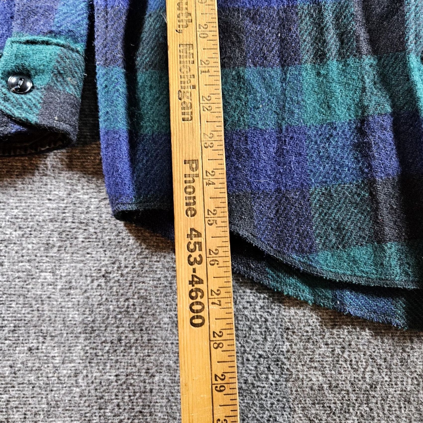 Vintage VINTAGE Melton Shirt Jacket Mens Small Green Blue Plaid Wool Workwear 60s Size US S / EU 44-46 / 1 - 5 Thumbnail