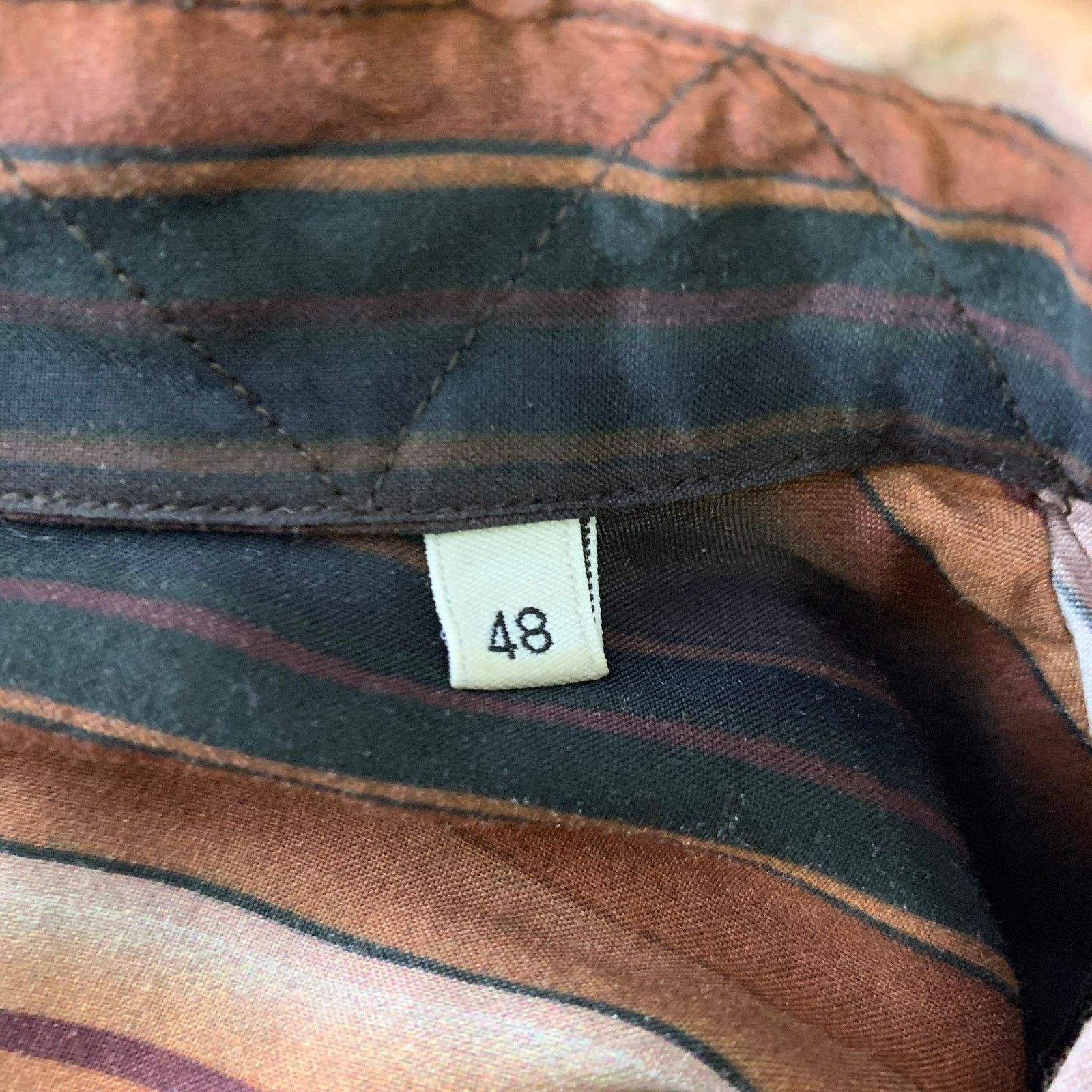 Our Legacy OUR LEGACY XL Brown Black White Stripe Long Sleeve Shirt Size US XL / EU 56 / 4 - 6 Thumbnail