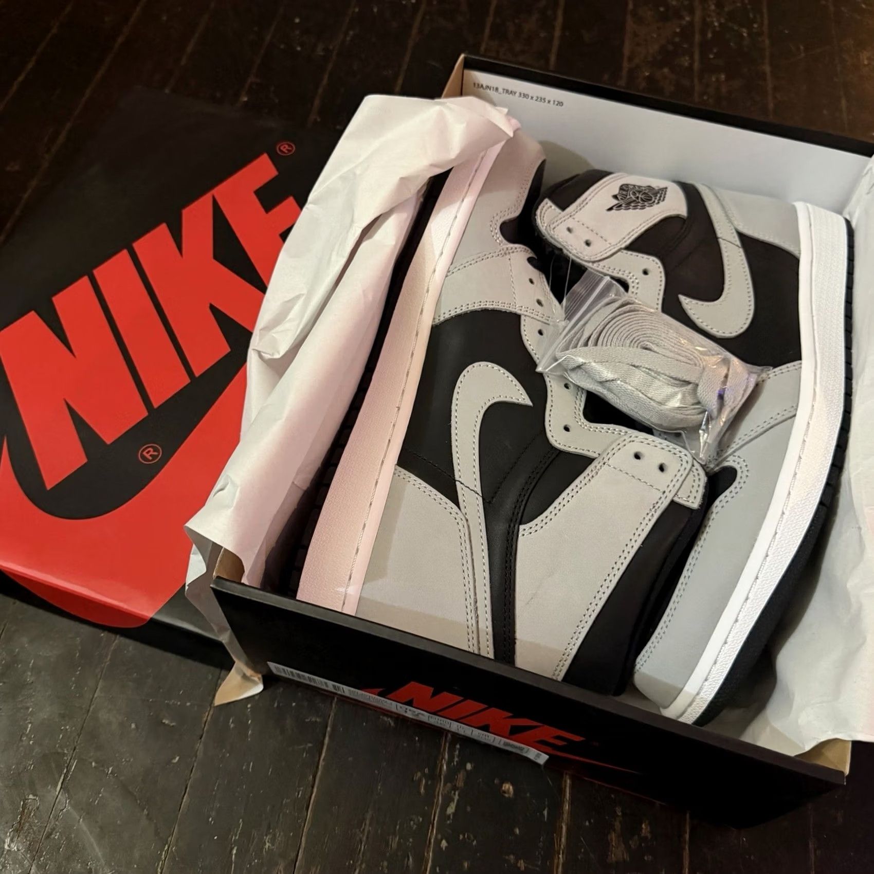 Jordan Brand Nike Air Jordan 1 Shadow 2.0 High OG Retro 555088-035 Men’s 12 Shoes Black/Light Smoke Grey/White Size US 12 / EU 45 - 2 Thumbnail