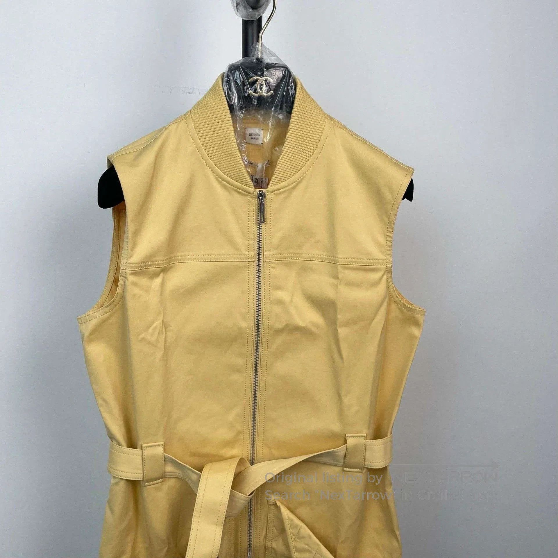 Hermes Hermes Yellow Sleeveless Belted Dress. Size S / US 4 / IT 40 - 3 Thumbnail