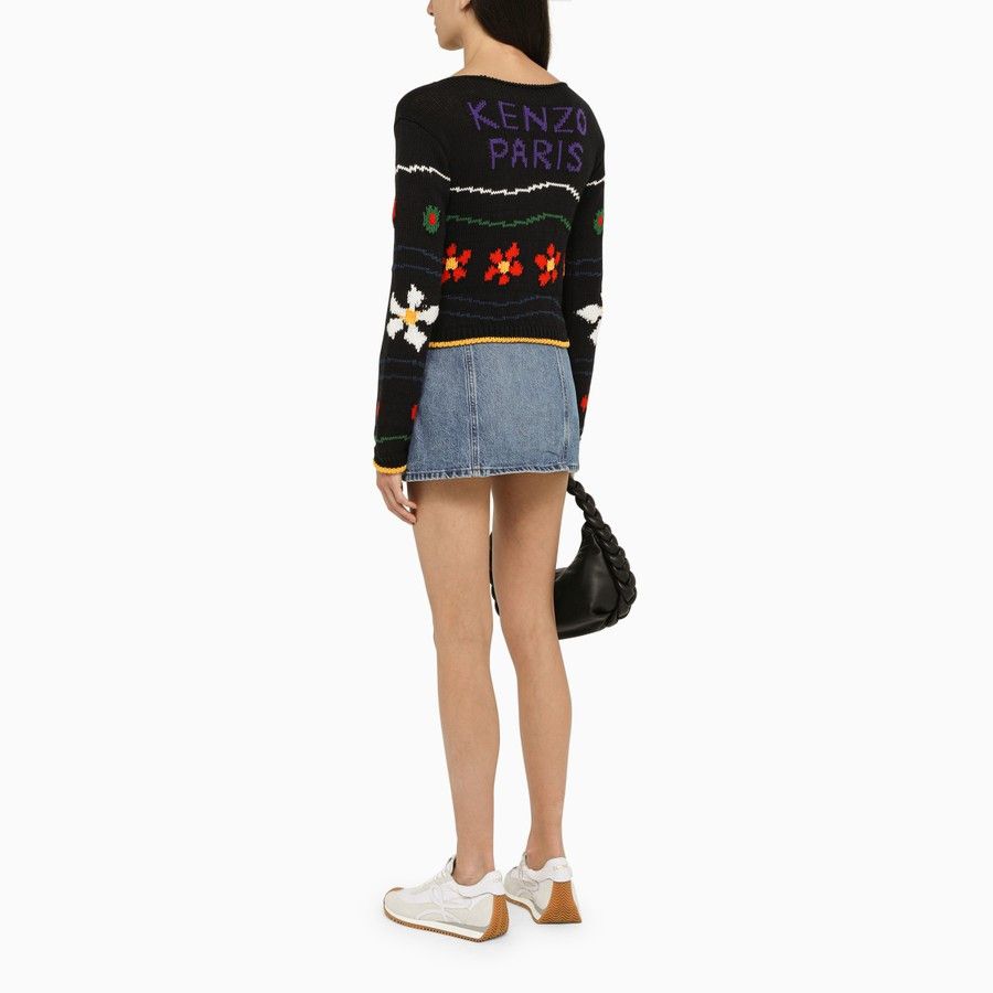 Kenzo o1d2blof0824 Crew-Neck Sweater With Inlay in Multicolor Size XS / US 0-2 / IT 36-38 - 4 Thumbnail