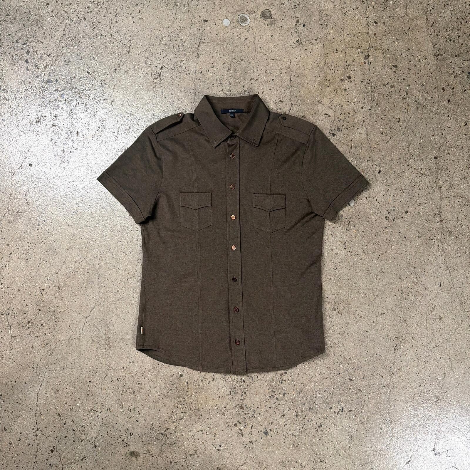 Gucci Gucci Short Sleeve Military Style Shirt Size US L / EU 52-54 / 3 - 1 Thumbnail