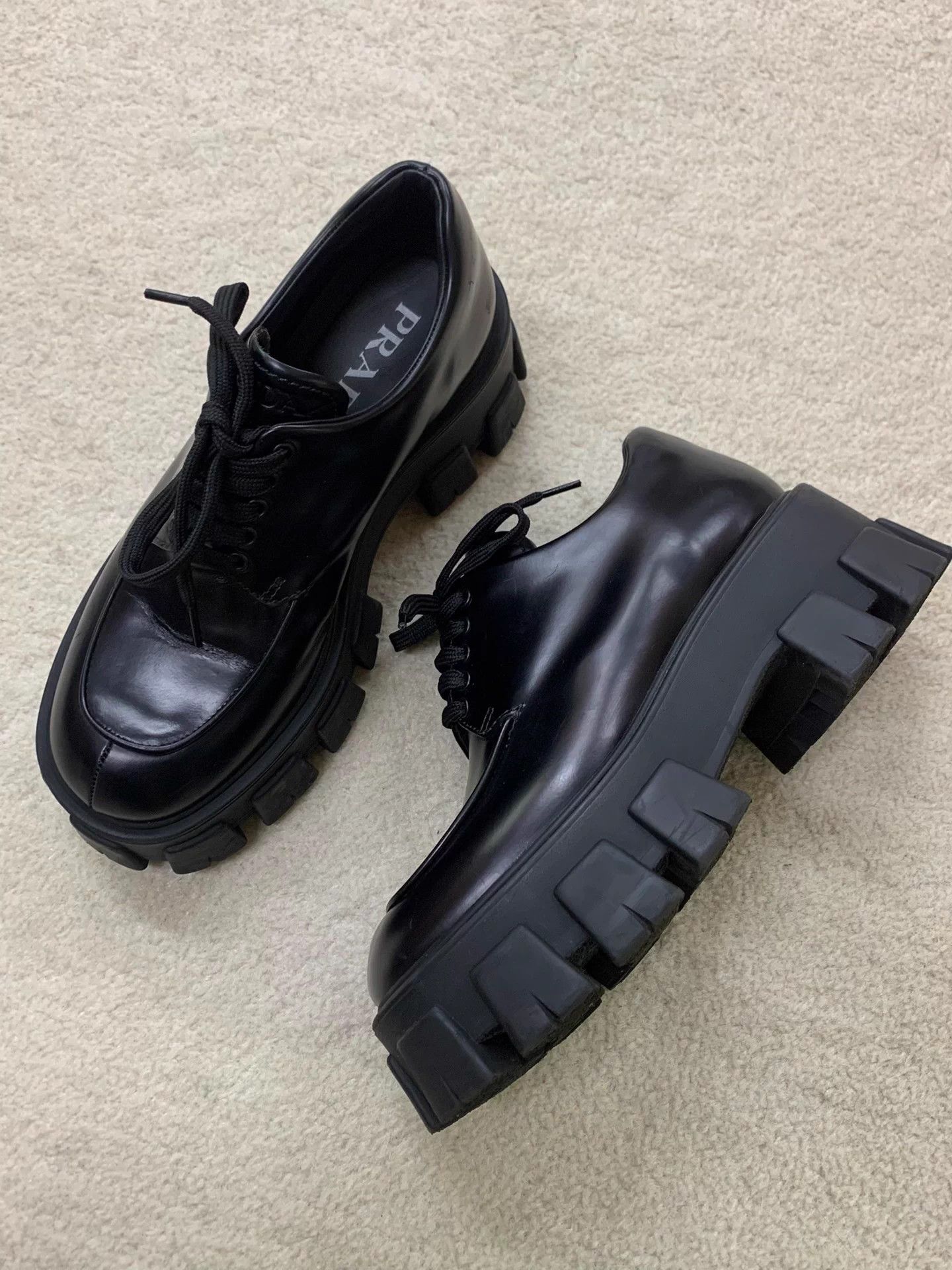 Prada Prada black platform loafers women's 36 Size US 5 / IT 35 - 2 Thumbnail