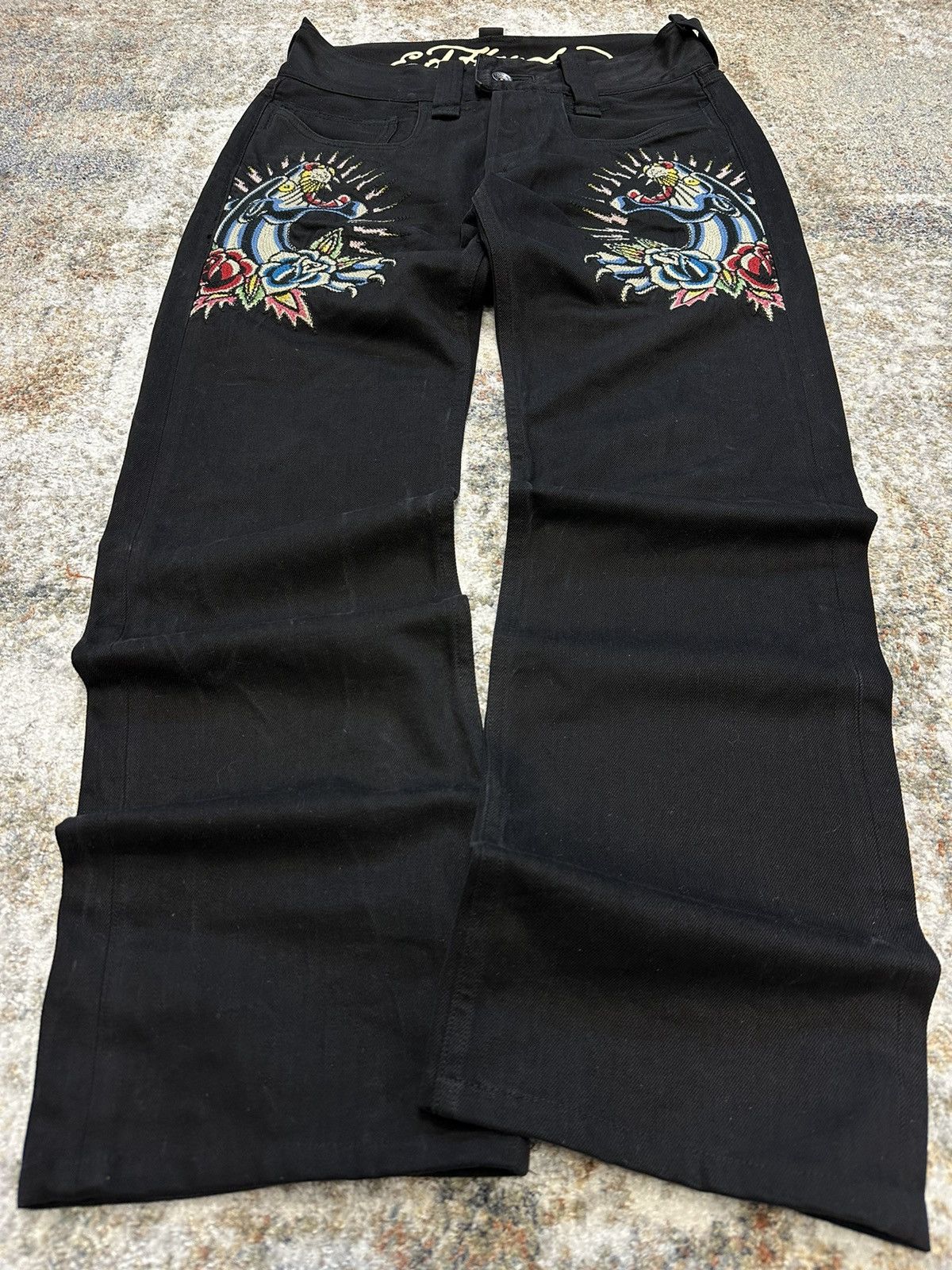 Christian Audigier × Ed Hardy × Japanese Brand 🔥 Very Rare Ed Hardy Pantera Jeans By Christian Audiger Size US 33 - 3 Thumbnail