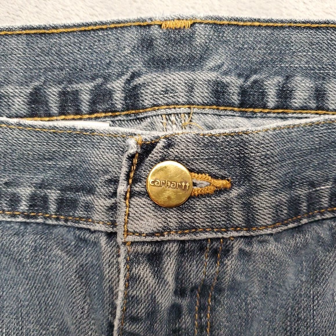 Carhartt Carhartt Jeans Men 42x34 Blue Denim Straight Leg Relaxed Fit 101483 Workwear 5-Pocket Denim Pull-On Zip Logo Belt Loops Mens Size US 42 / EU 58 - 5 Thumbnail
