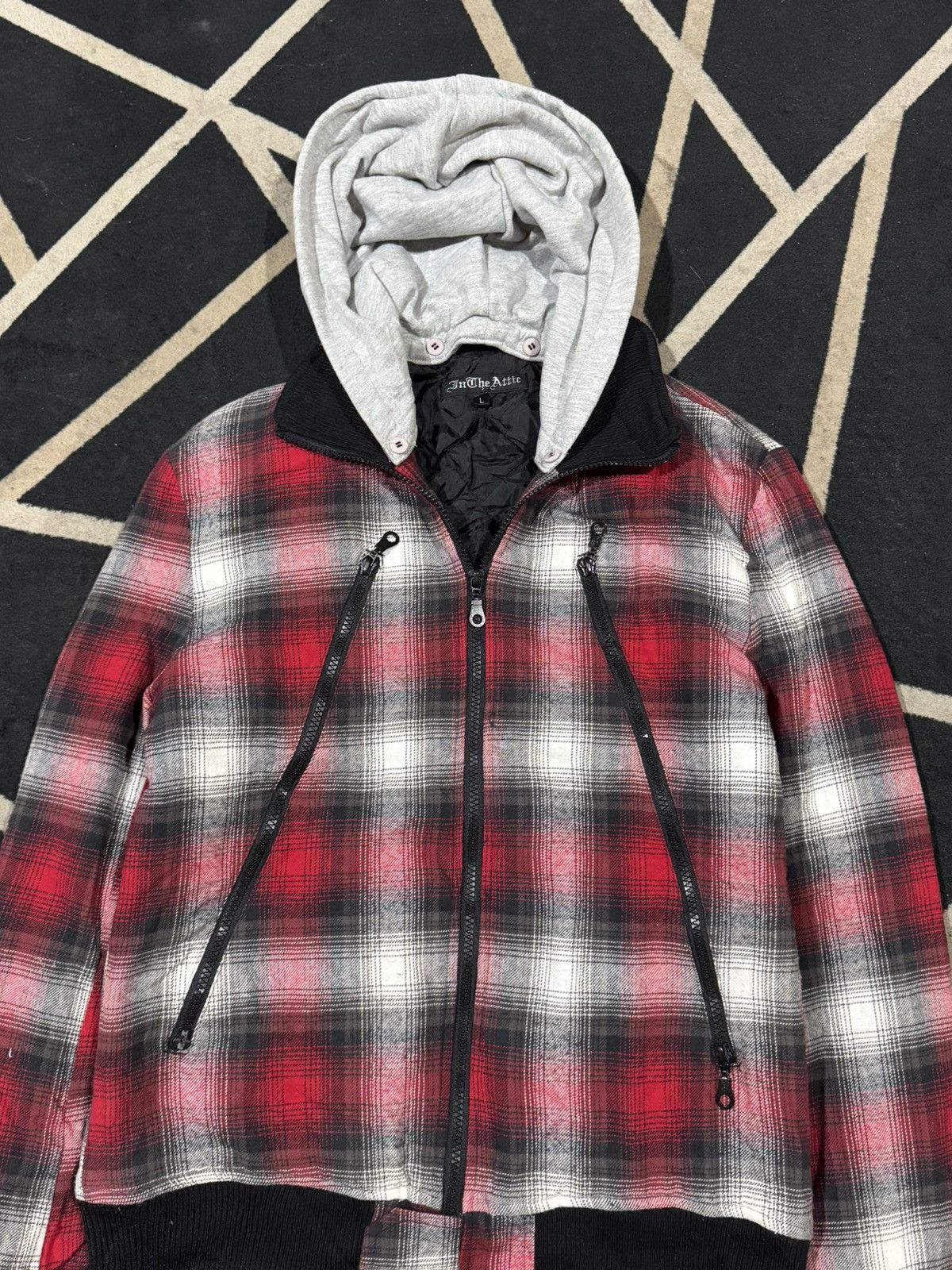 Intheattic Japanese Plaid Jacket Hoodie