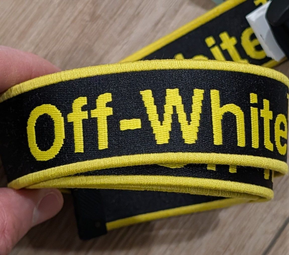 Off-White Off-White Industrial Jacquard Logo Belt Black/Gold 110 US 44 Size 44 - 4 Thumbnail