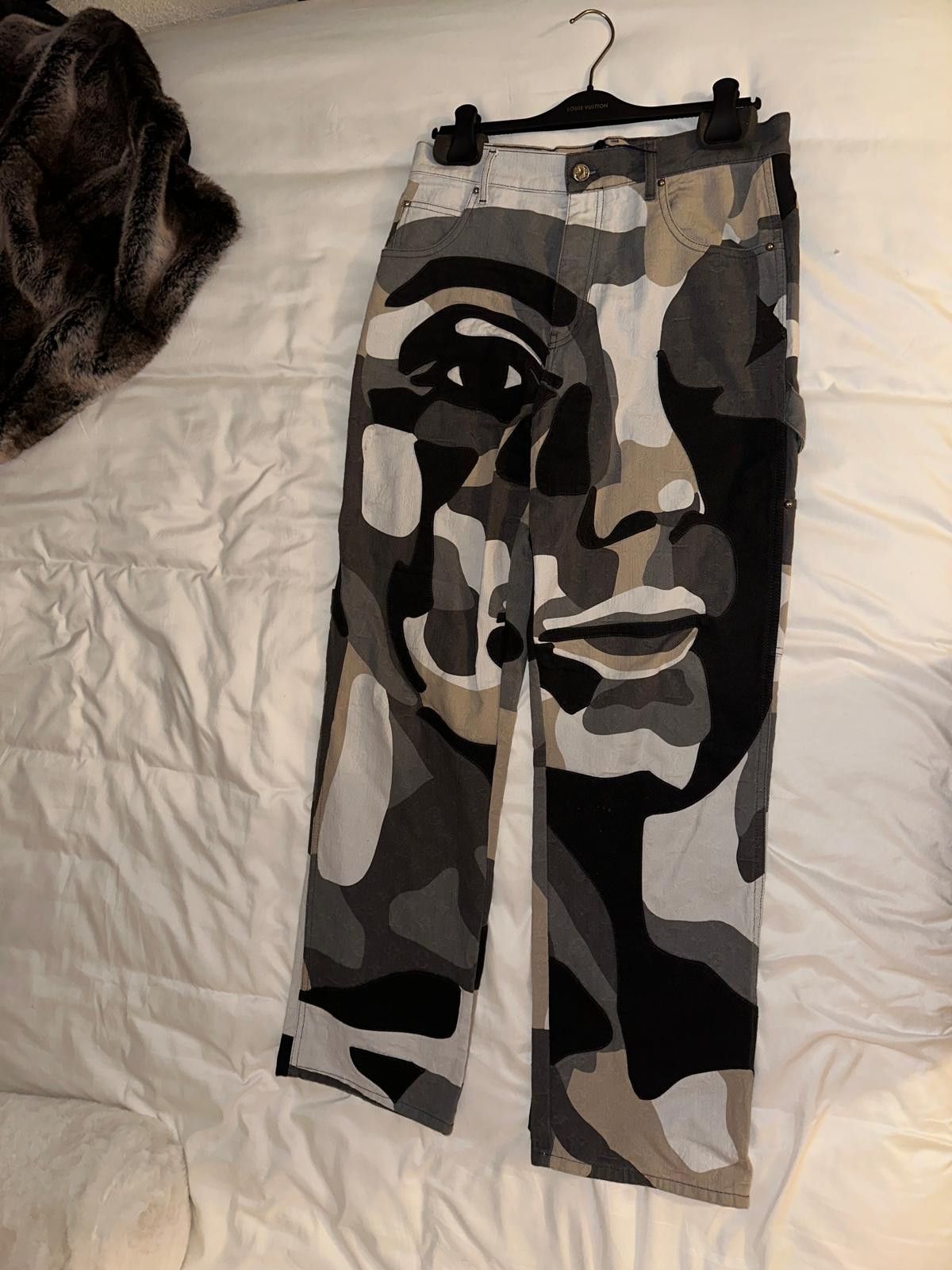 KidSuper × Louis Vuitton Louis Vuitton x Kidsuper Patchworked Portrait Denim Pants Size US 32 / EU 48 - 3 Thumbnail