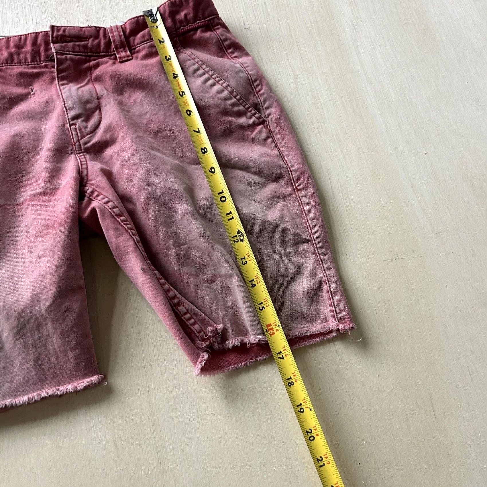 Bdg BDG Chino Shorts Mens 29 Pink Distressed Cutoff Frayed Hem Faded Casual Size US 29 - 5 Thumbnail