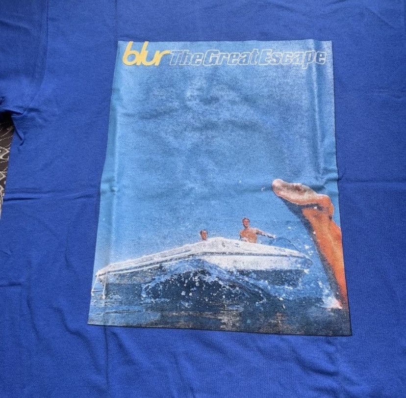 image of Band Tees x Vintage Blur The Great Escape Tee in Blue, Men's (Size Large)